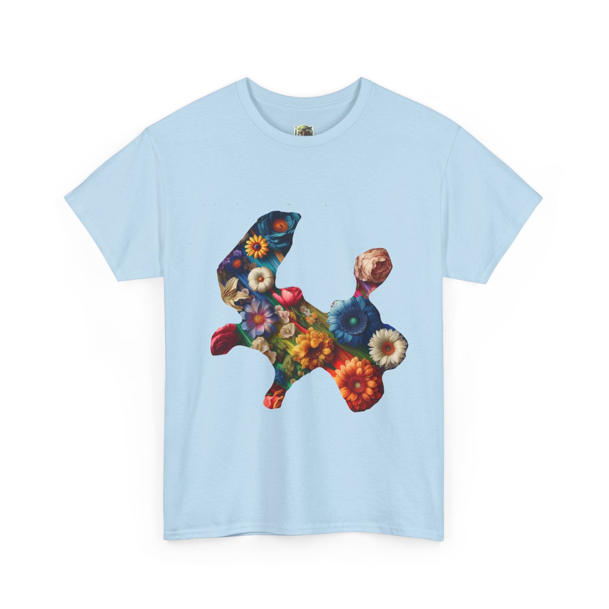 Floral Rabbit Tee, Unisex Art Tee, Cute Graphic T-Shirt, Casual Gift, Spring Outfit, Botanical Shirt