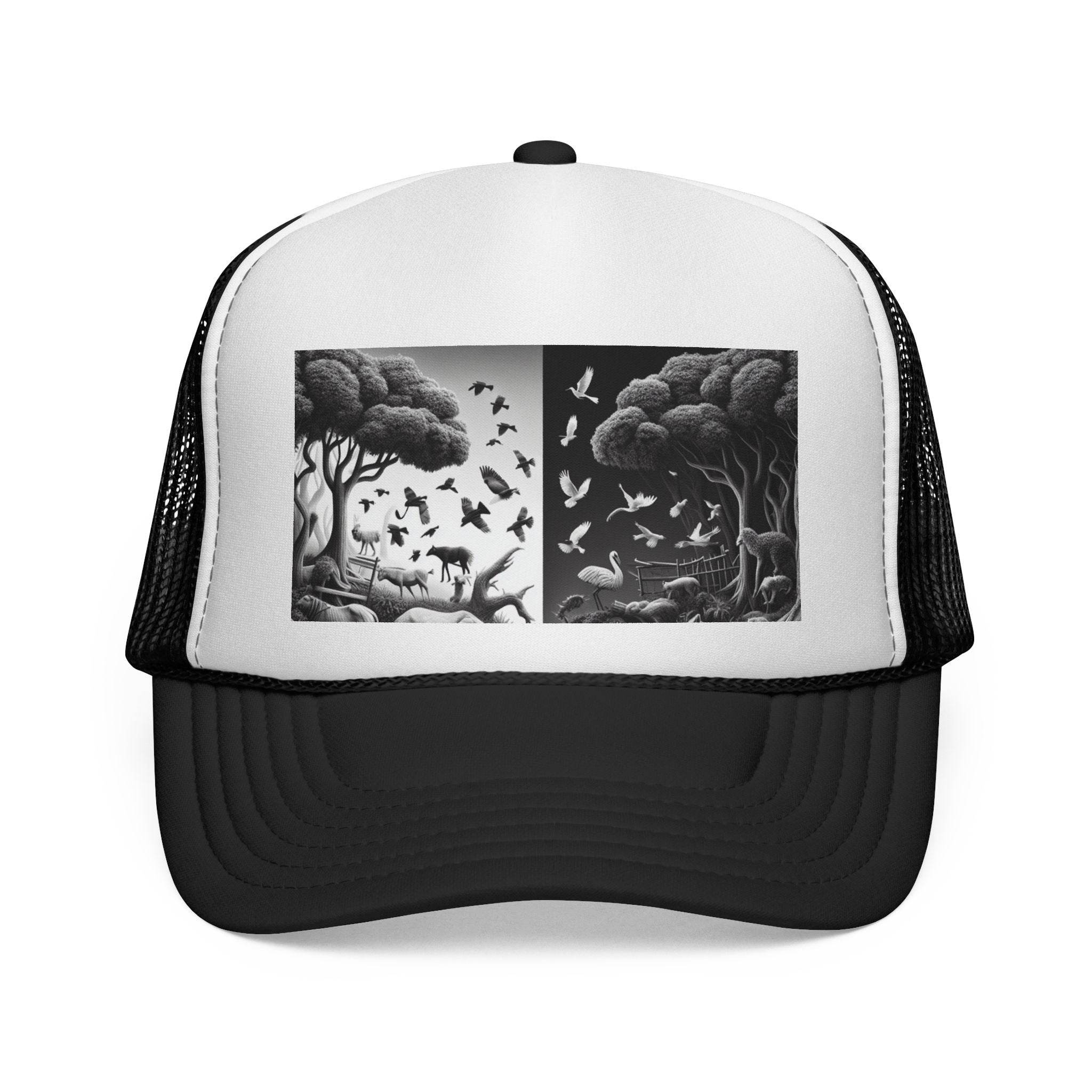 Stylish Nature-Themed Trucker Cap, Outdoor Accessories, Unisex Headwear, Summer Fashion, Gift for Nature Lovers, Camping Hat