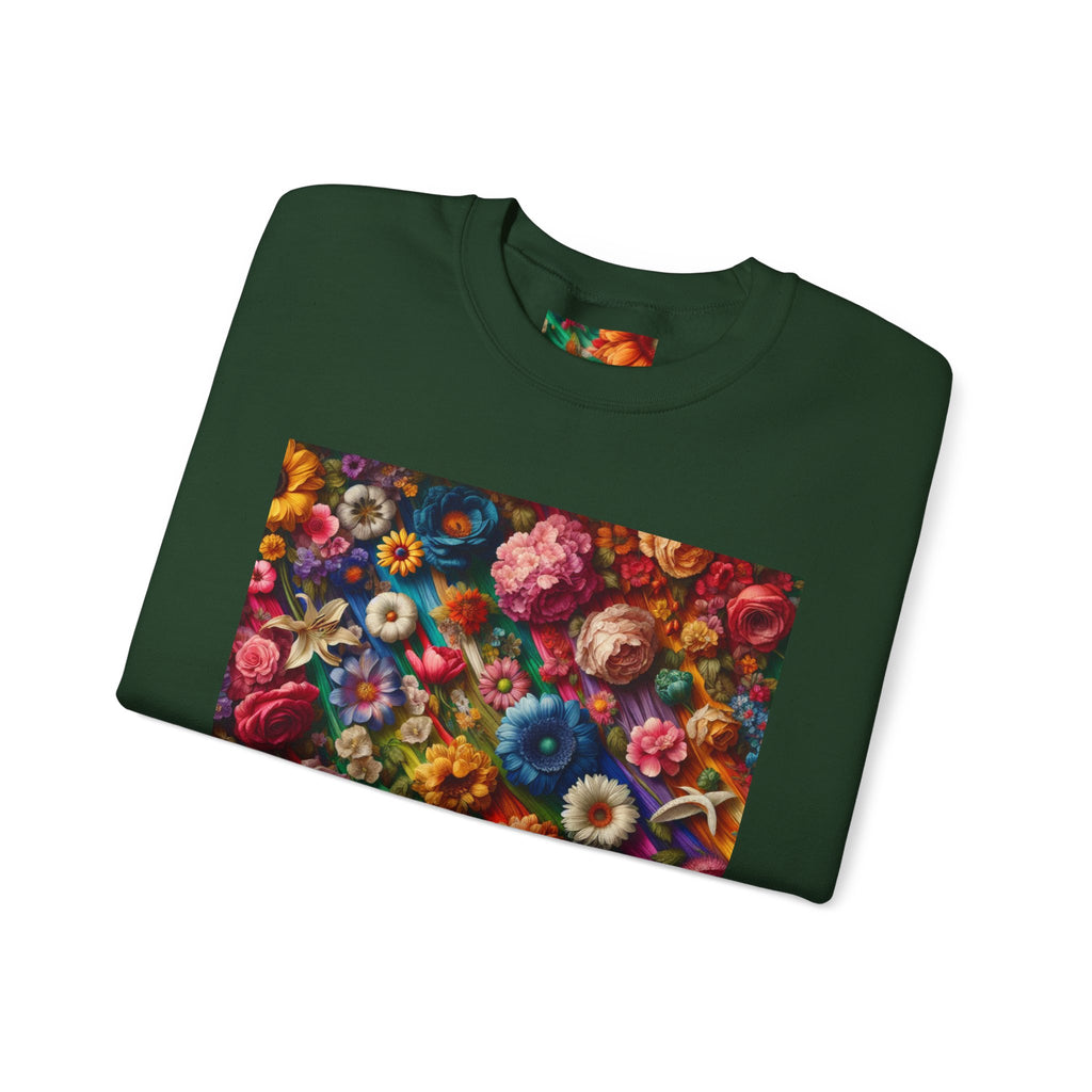 Vibrant Floral Sweatshirt, Colorful Crewneck, Cozy Unisex Pullover, Artistic Gift, Casual Style