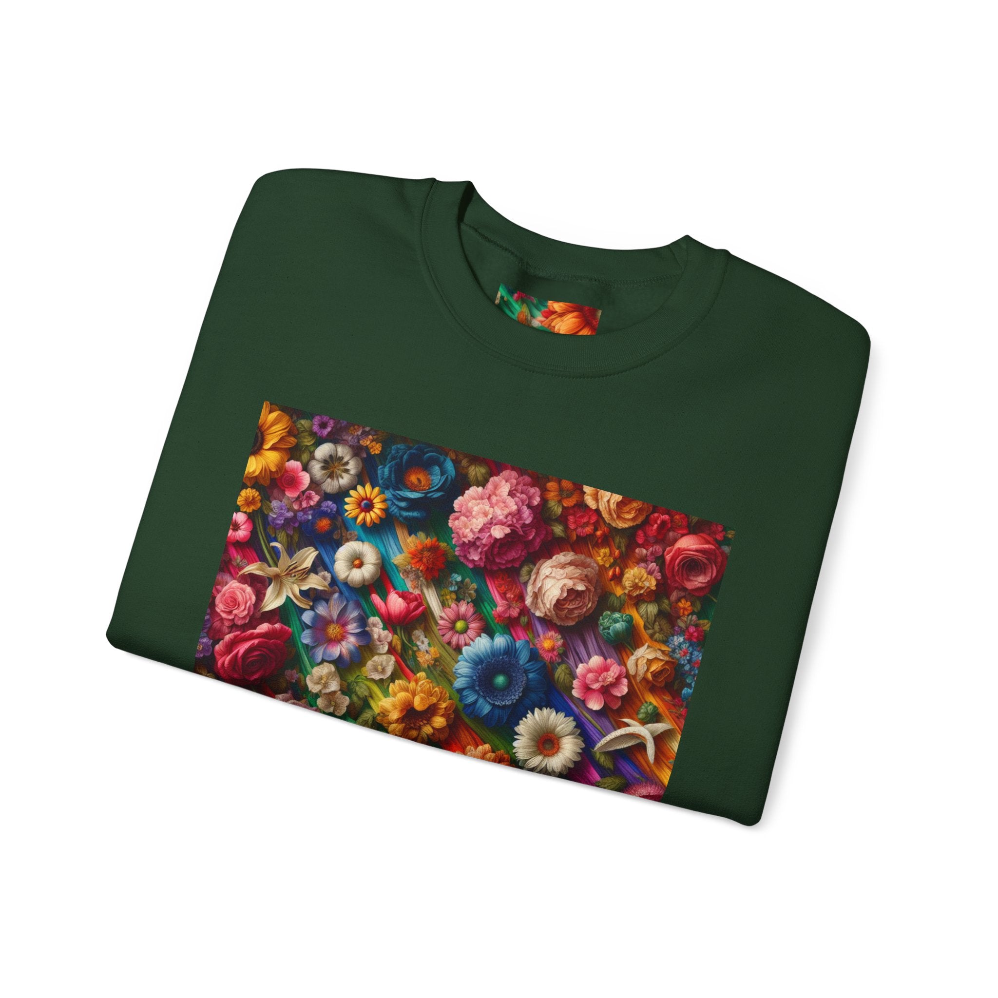 Vibrant Floral Sweatshirt, Colorful Crewneck, Cozy Unisex Pullover, Artistic Gift, Casual Style