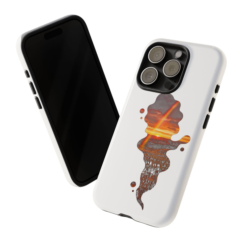 Sunset Melt Phone Case — Artistic Drip Beach Landscape Protective Cover