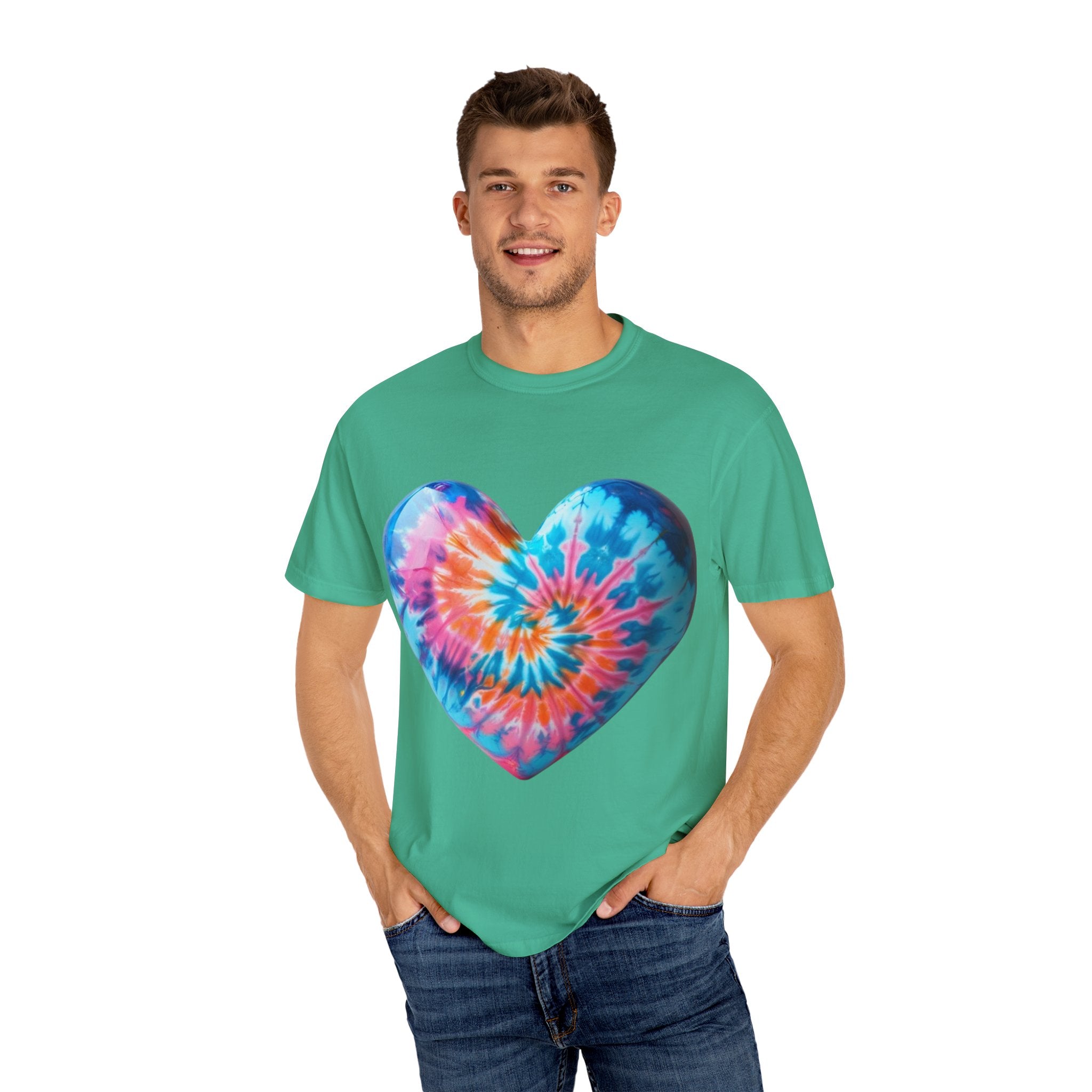 Heart Tie-Dye T-Shirt with 'Nannas Love is Unmatched' Design, Gift for Grandma, Summer Vibe Tee, Casual Wear, Birthday Gift