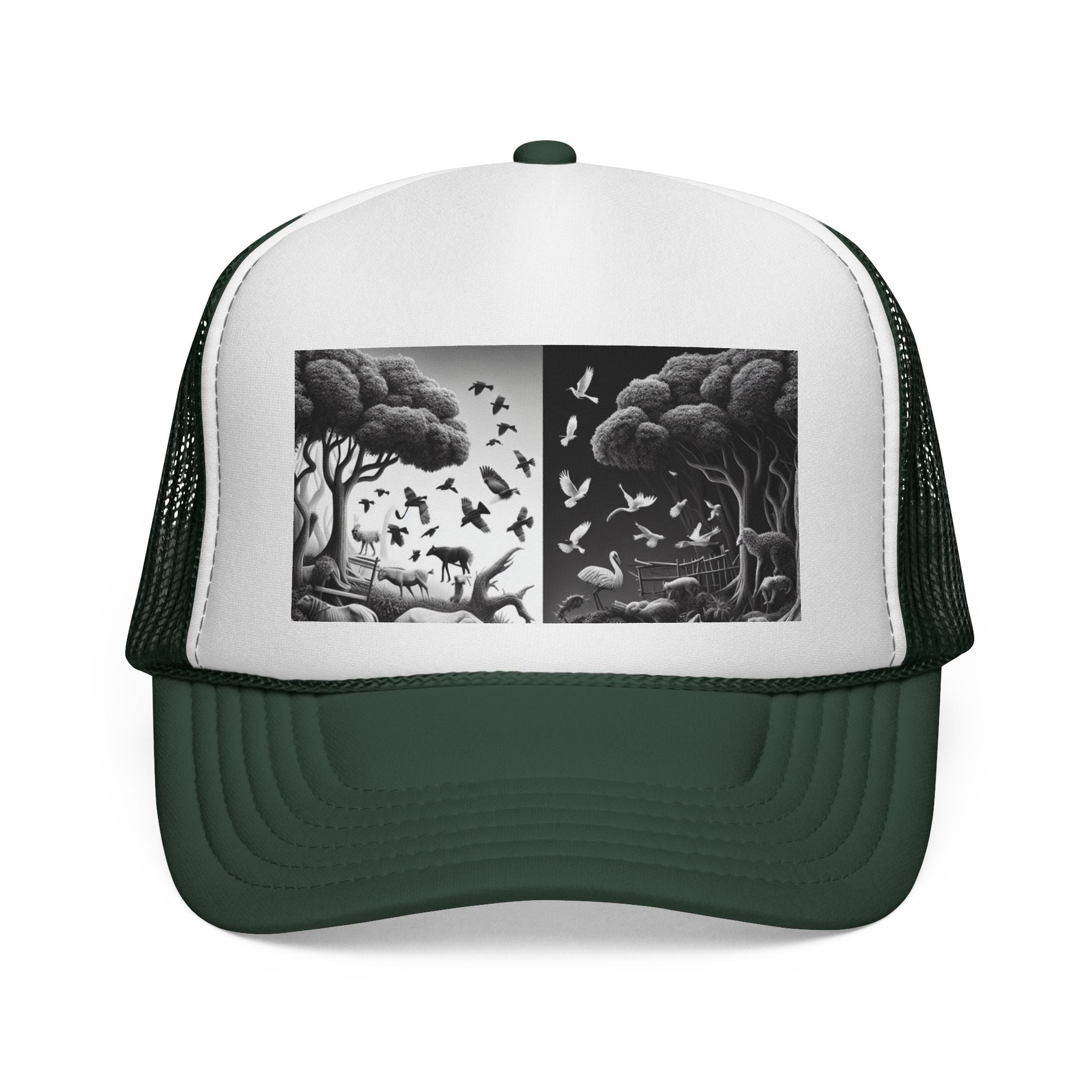 Stylish Nature-Themed Trucker Cap, Outdoor Accessories, Unisex Headwear, Summer Fashion, Gift for Nature Lovers, Camping Hat