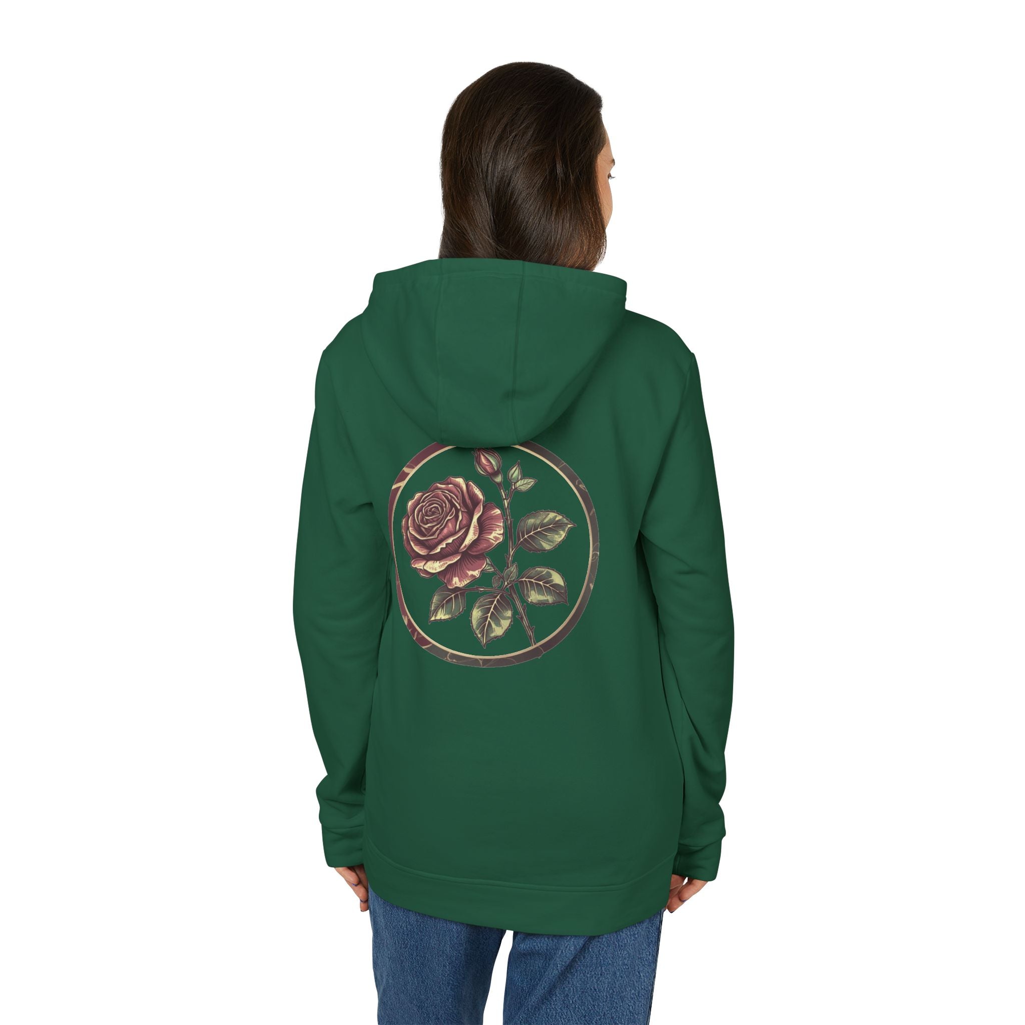Artistic Rose Graphic Fleece Hoodie, Cozy Unisex Hoodie, Spring Fashion Hoodie, Casual Wear Hoodie, Gift for Her
