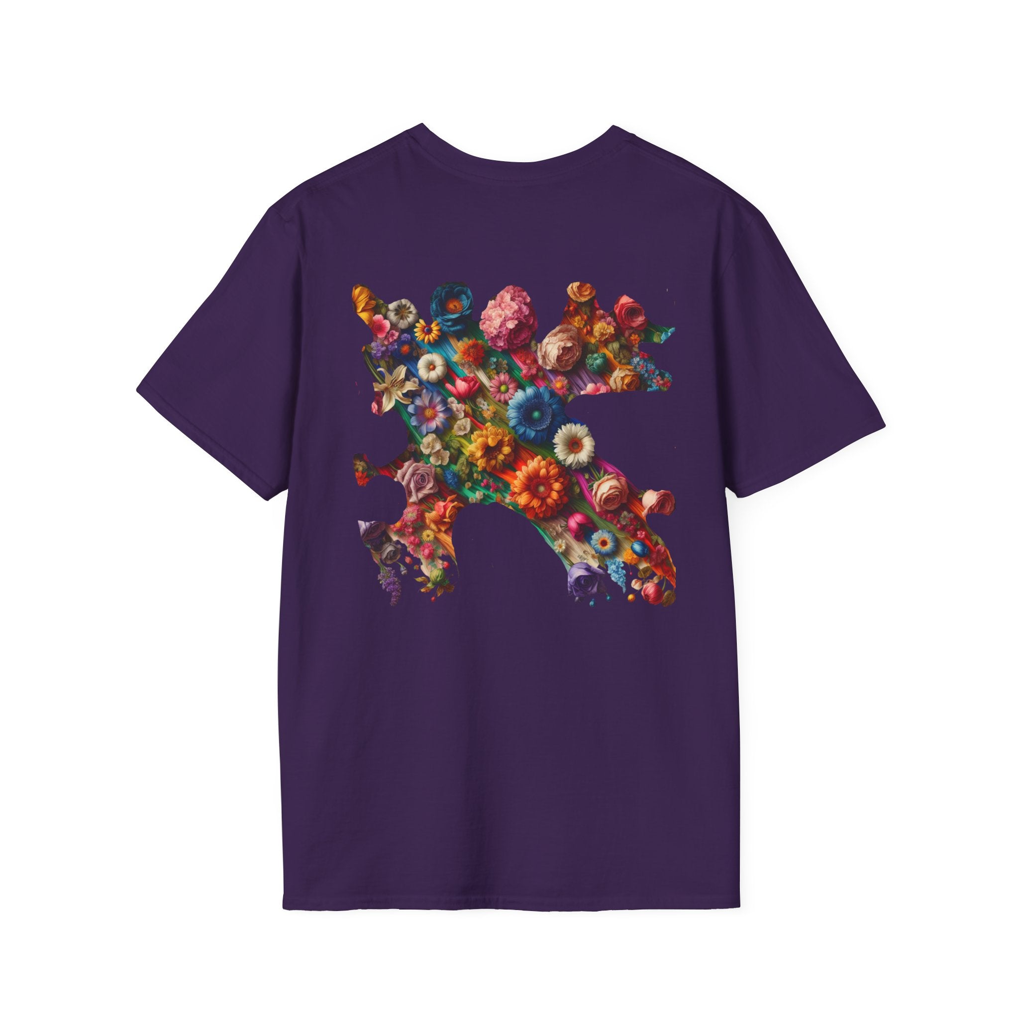 Vibrant Floral Graphic Tee, Unisex Softstyle T-Shirt for Nature Lovers, Art Enthusiasts, Gift for Her, Gift for Him