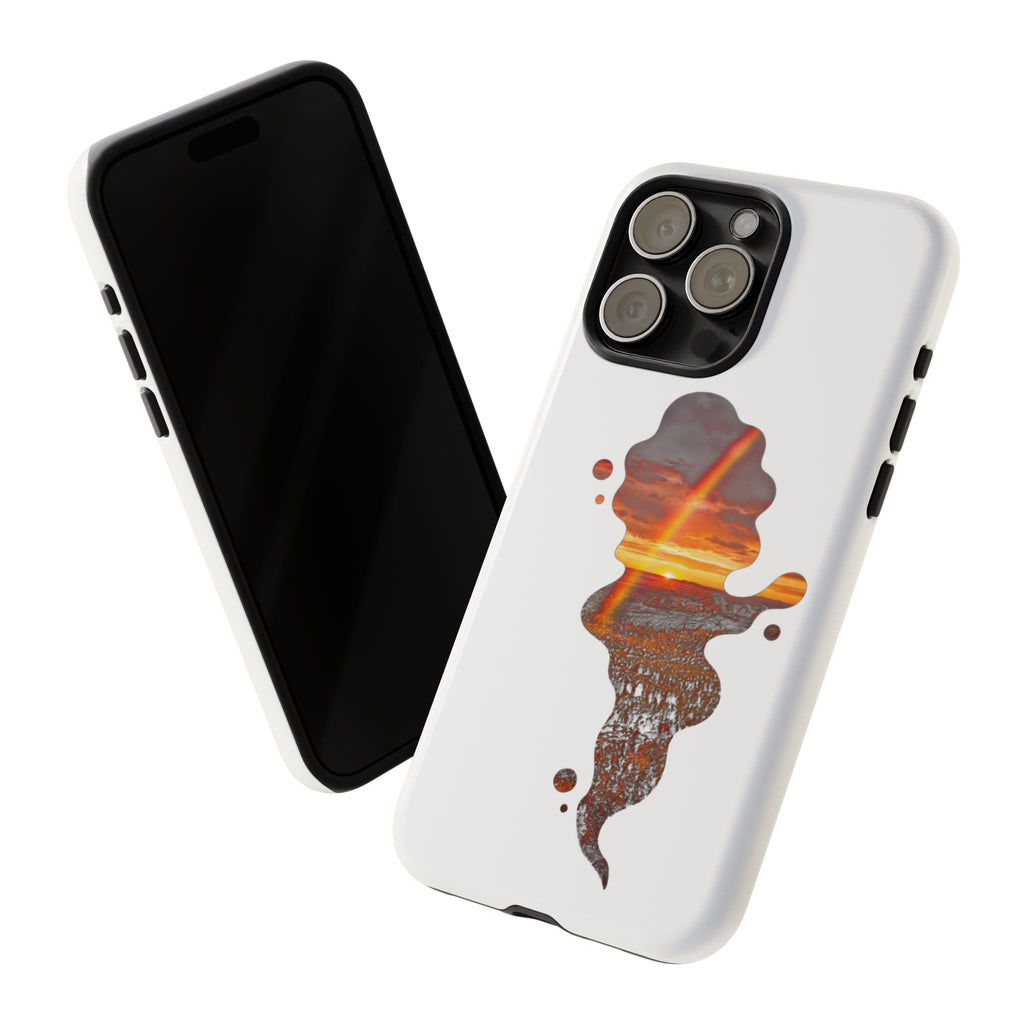 Sunset Melt Phone Case — Artistic Drip Beach Landscape Protective Cover