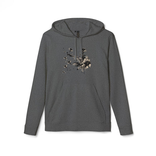 Artistic Rose Graphic Fleece Hoodie, Cozy Unisex Hoodie, Spring Fashion Hoodie, Casual Wear Hoodie, Gift for Her