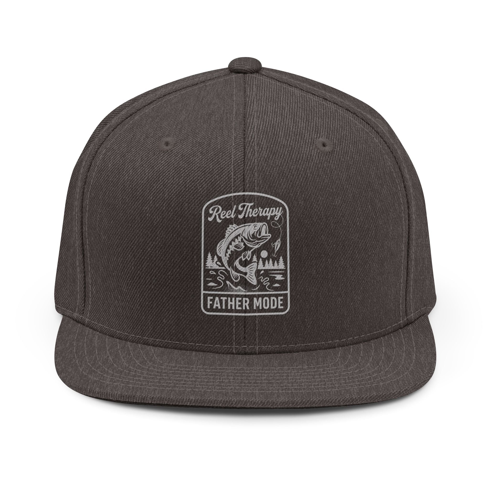 Fishing Snapback Hat — “Reel Therapy: Father Mode” Embroidered Cap