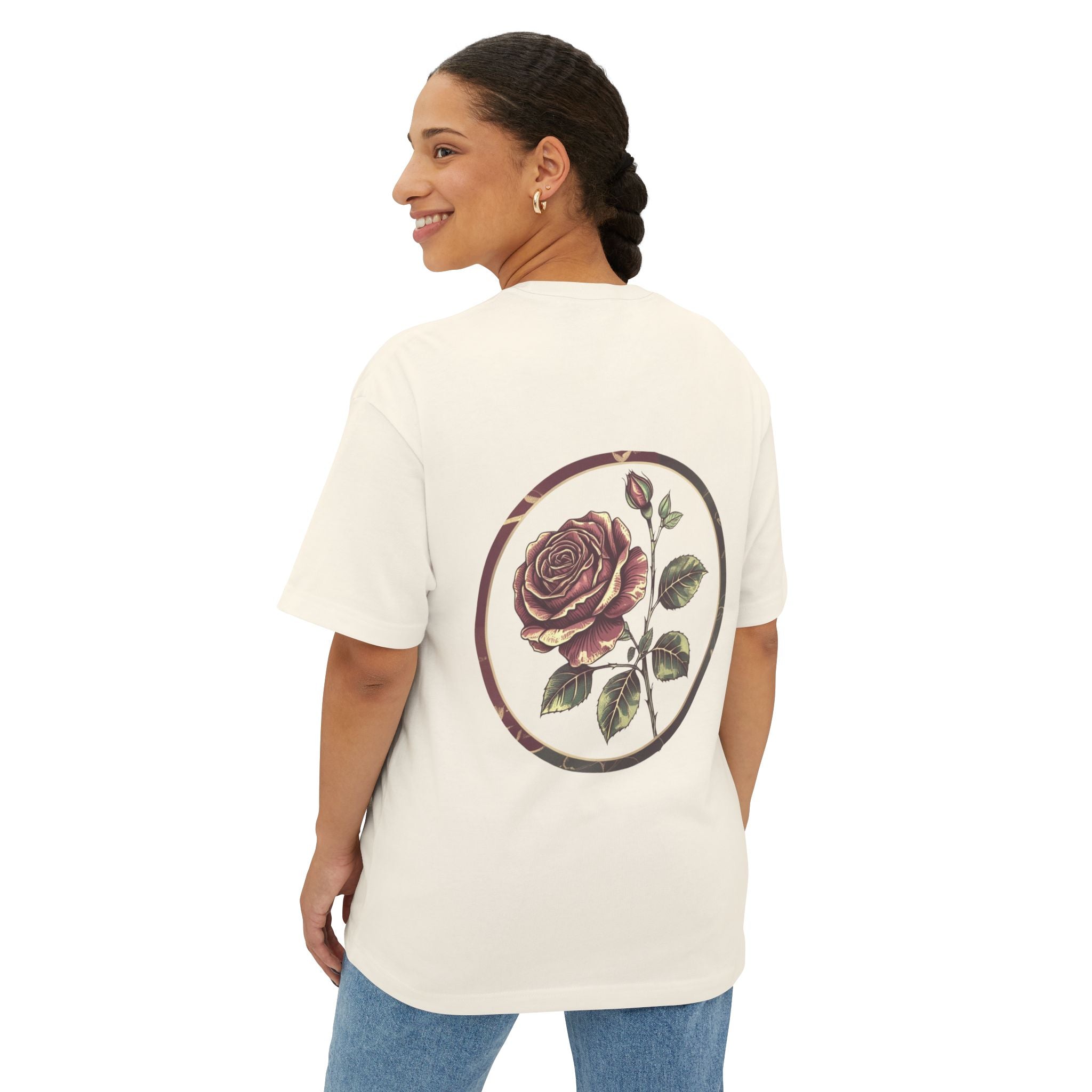 Floral Rose Oversized Tee | Unisex T-Shirt, Casual Wear, Vintage Style, Gift for Her, Summer Outfit