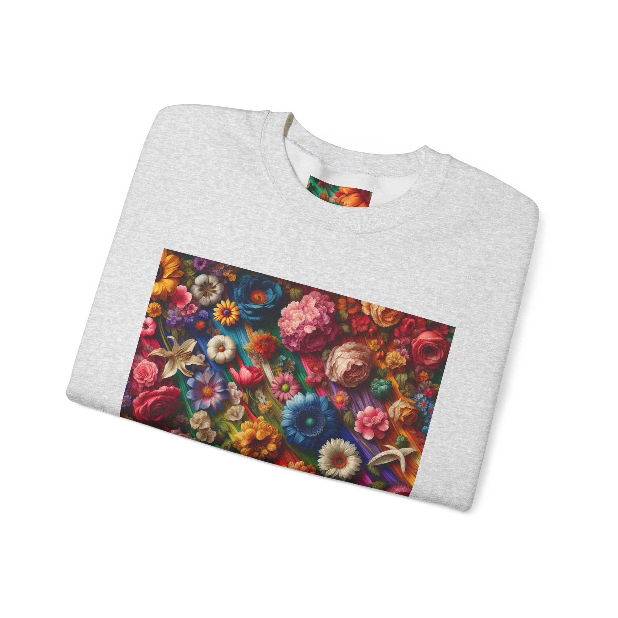 Vibrant Floral Sweatshirt, Colorful Crewneck, Cozy Unisex Pullover, Artistic Gift, Casual Style