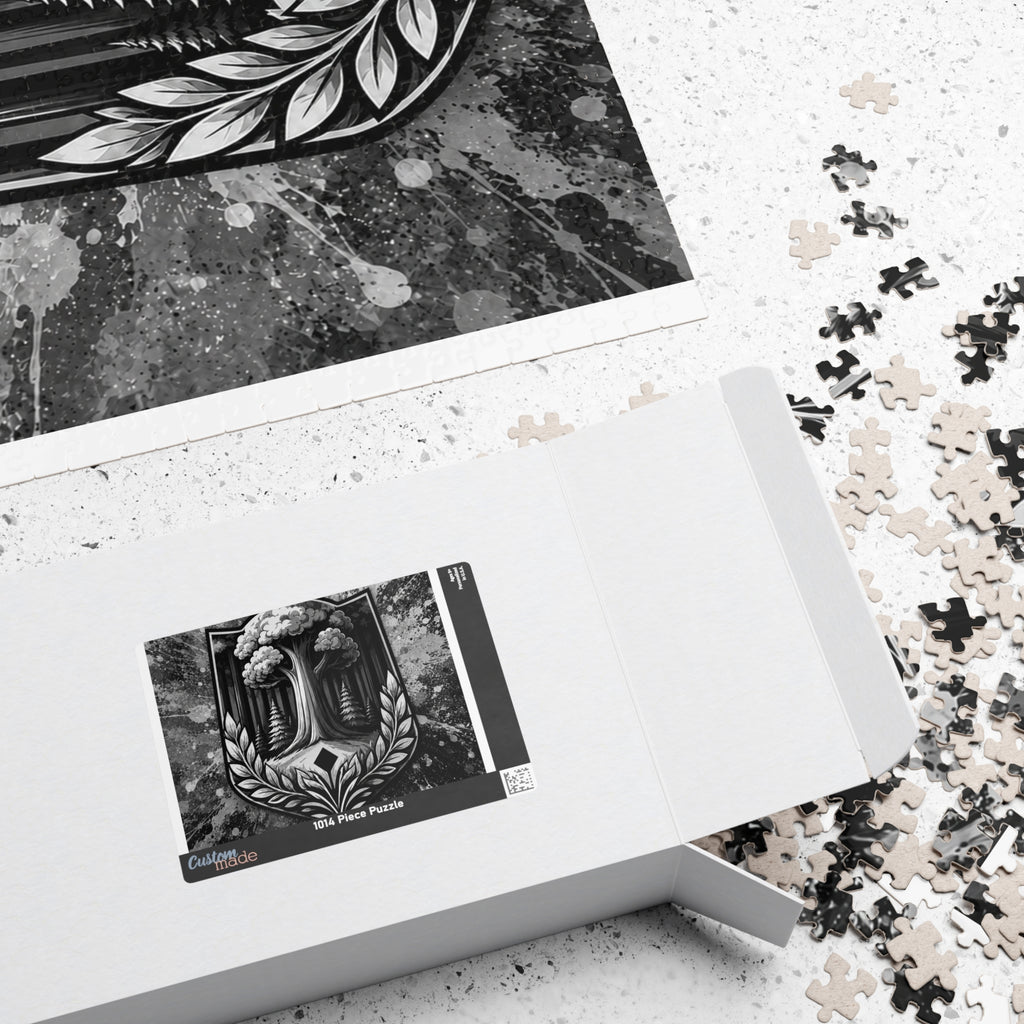 Vintage Black & White Nature Drops Puzzle — 110/252/520/1014-Piece