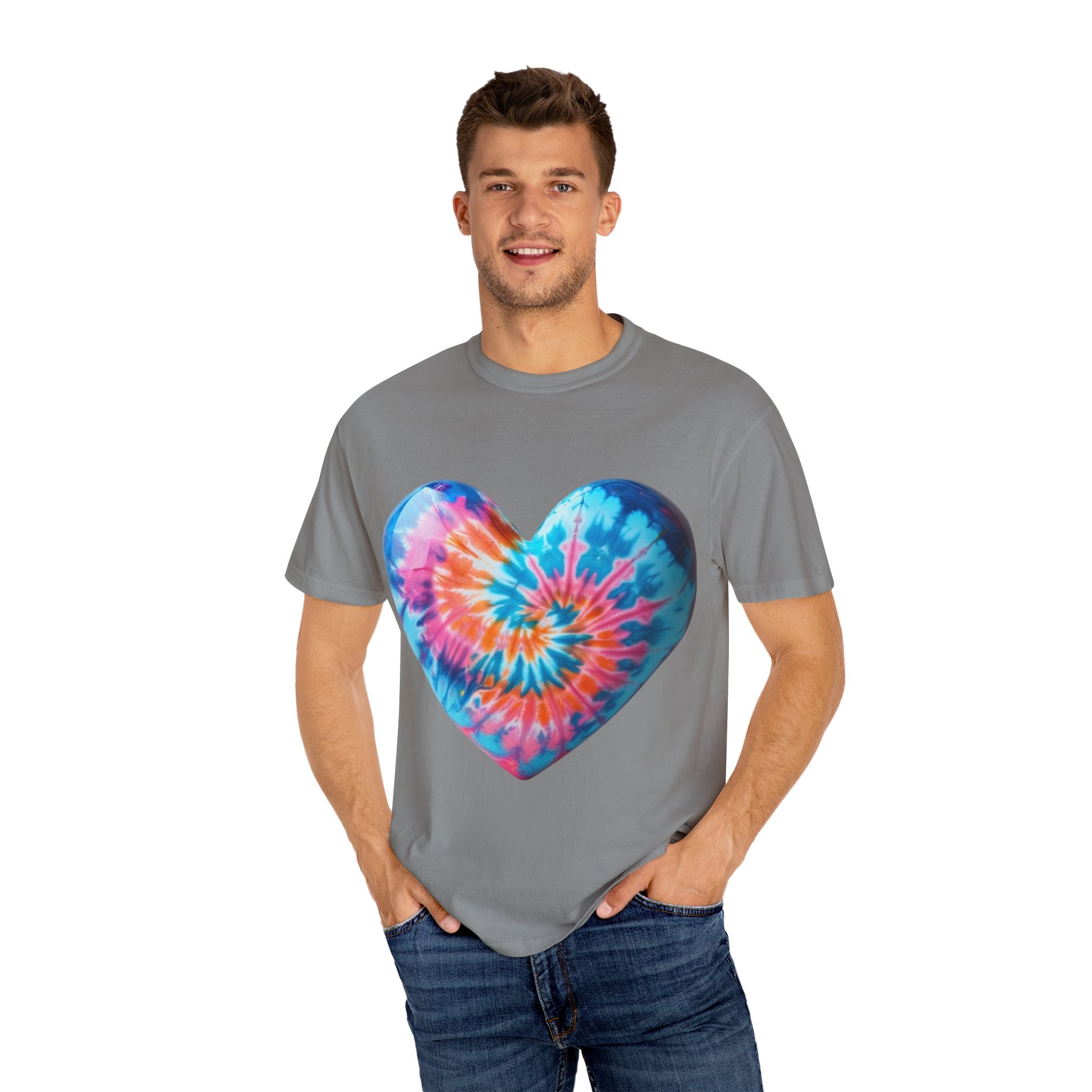 Heart Tie-Dye T-Shirt with 'Nannas Love is Unmatched' Design, Gift for Grandma, Summer Vibe Tee, Casual Wear, Birthday Gift