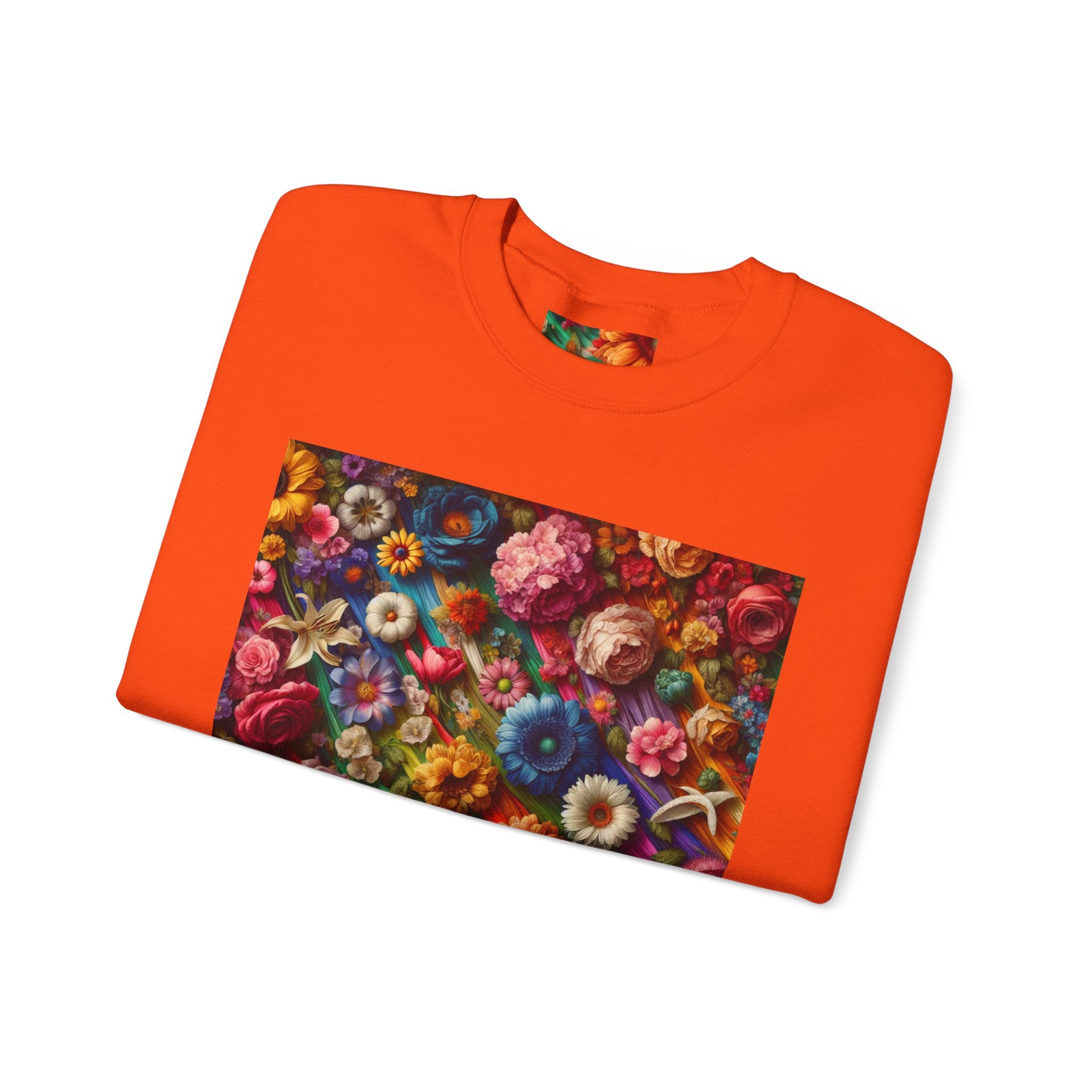Vibrant Floral Sweatshirt, Colorful Crewneck, Cozy Unisex Pullover, Artistic Gift, Casual Style