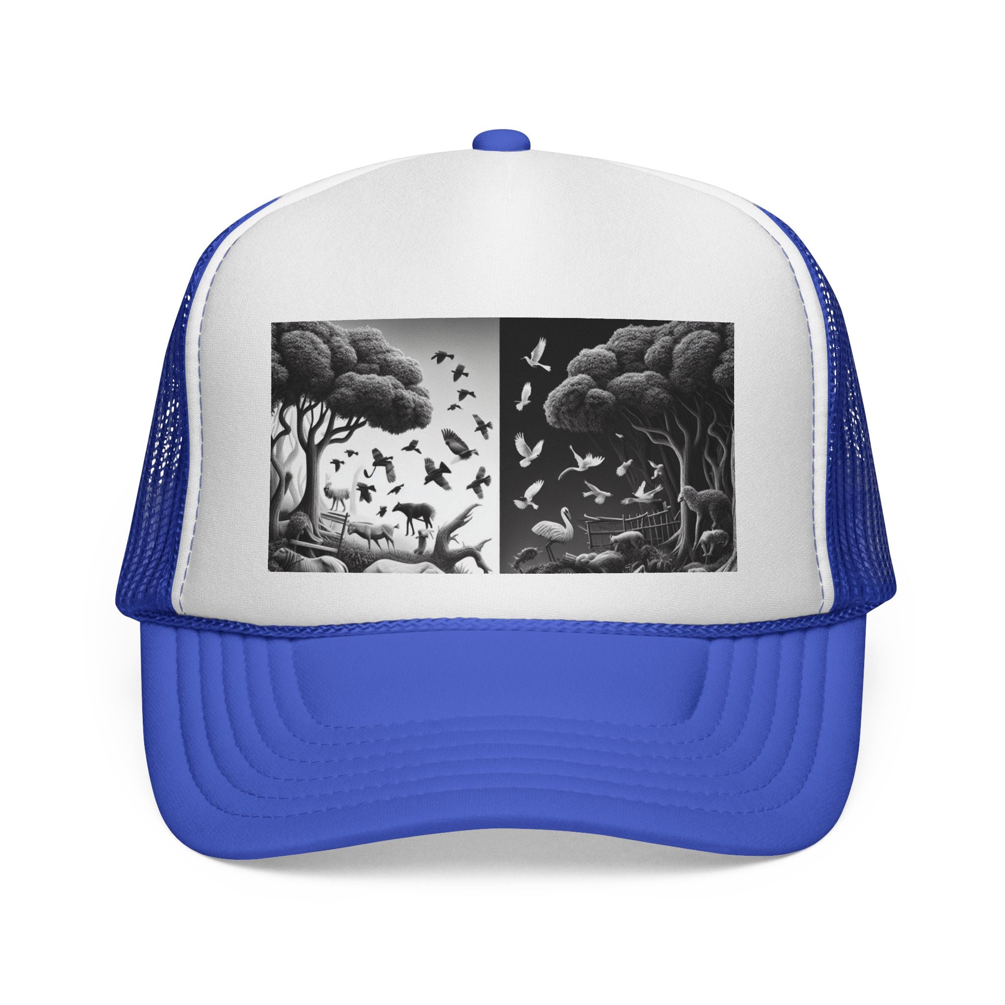 Stylish Nature-Themed Trucker Cap, Outdoor Accessories, Unisex Headwear, Summer Fashion, Gift for Nature Lovers, Camping Hat