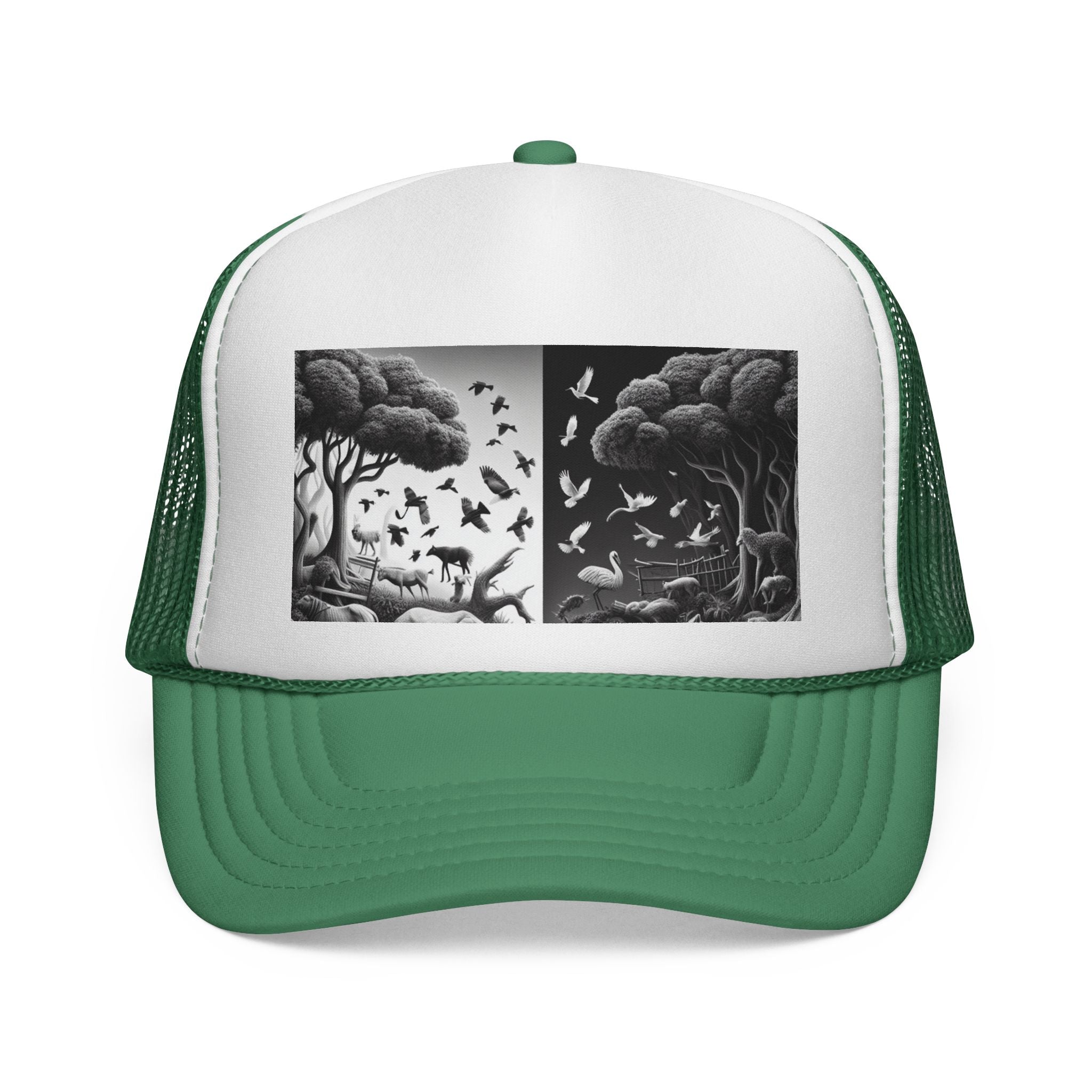 Stylish Nature-Themed Trucker Cap, Outdoor Accessories, Unisex Headwear, Summer Fashion, Gift for Nature Lovers, Camping Hat