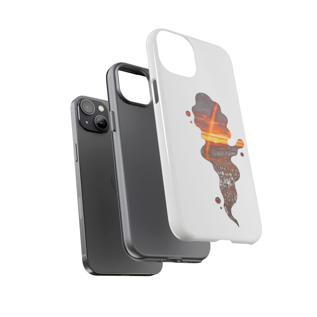 Sunset Melt Phone Case — Artistic Drip Beach Landscape Protective Cover