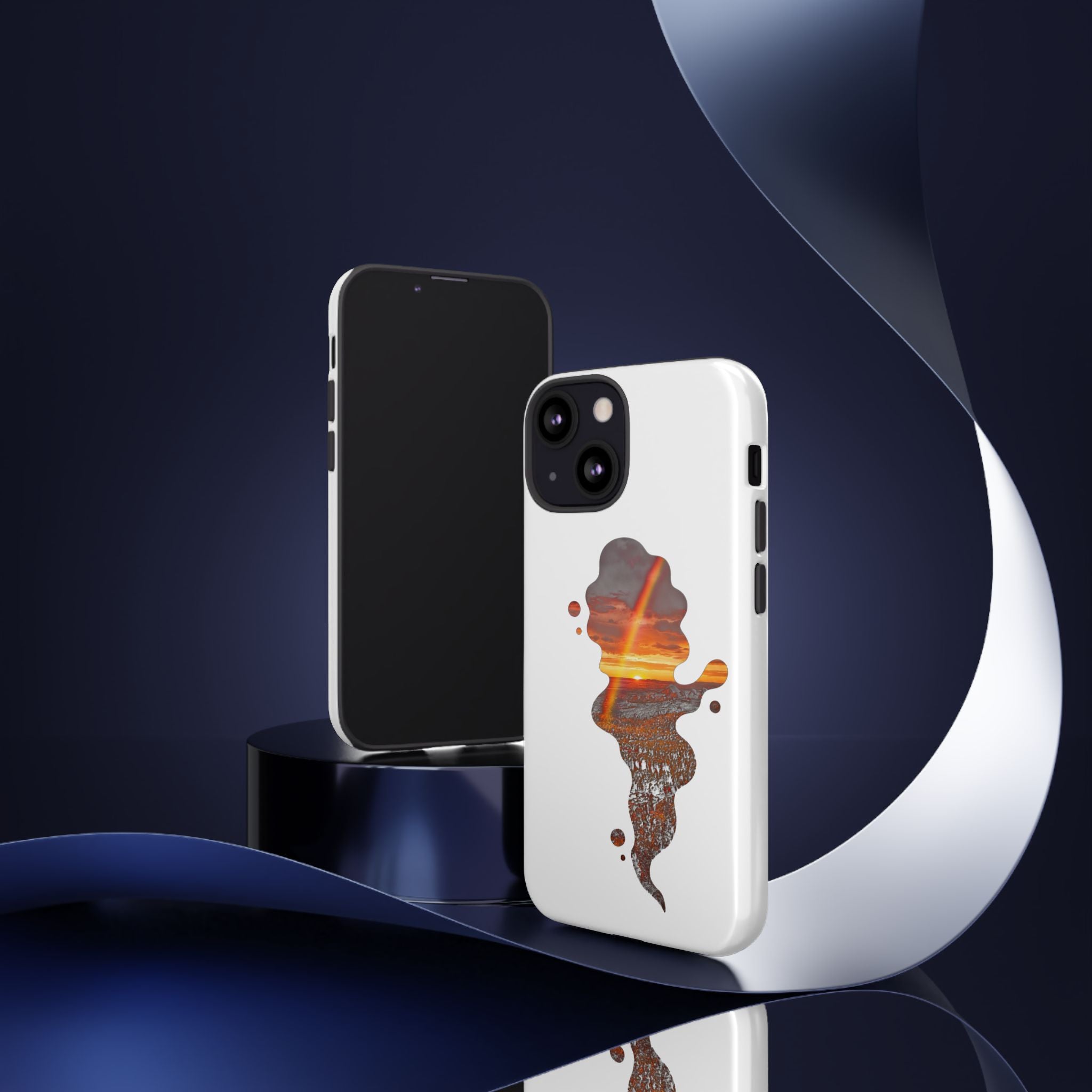 Sunset Melt Phone Case — Artistic Drip Beach Landscape Protective Cover