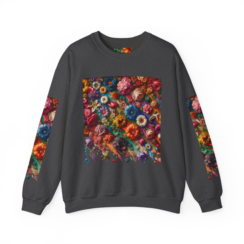 Vibrant Floral Sweatshirt, Colorful Crewneck, Cozy Unisex Pullover, Artistic Gift, Casual Style