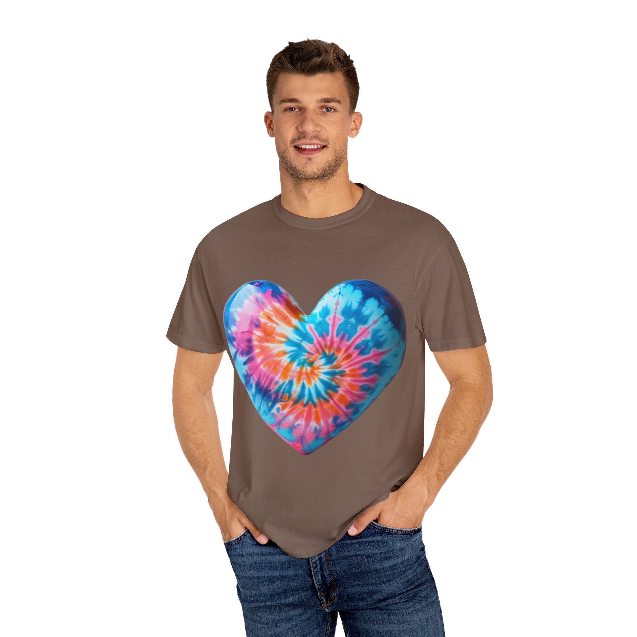 Heart Tie-Dye T-Shirt with 'Nannas Love is Unmatched' Design, Gift for Grandma, Summer Vibe Tee, Casual Wear, Birthday Gift