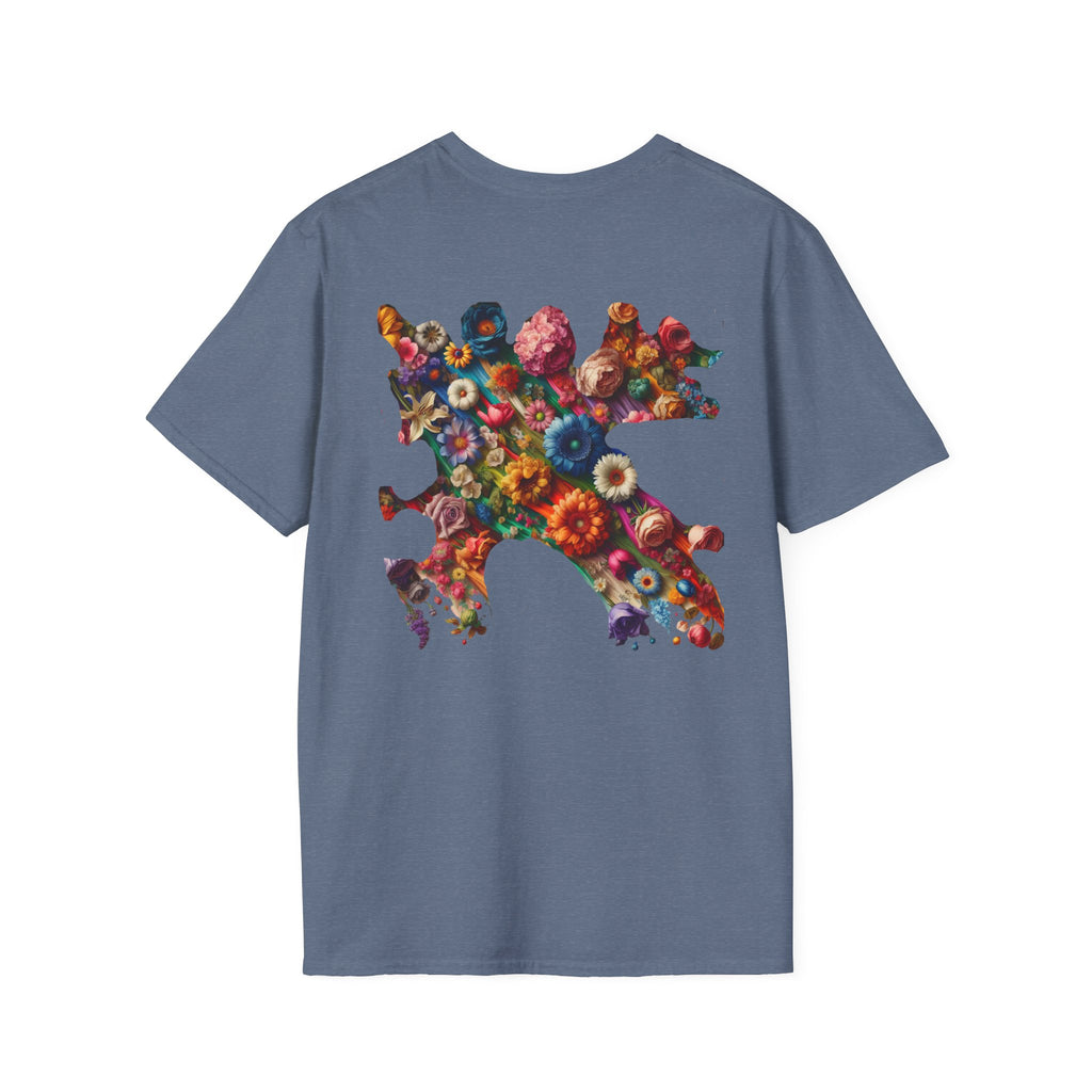 Vibrant Floral Graphic Tee, Unisex Softstyle T-Shirt for Nature Lovers, Art Enthusiasts, Gift for Her, Gift for Him