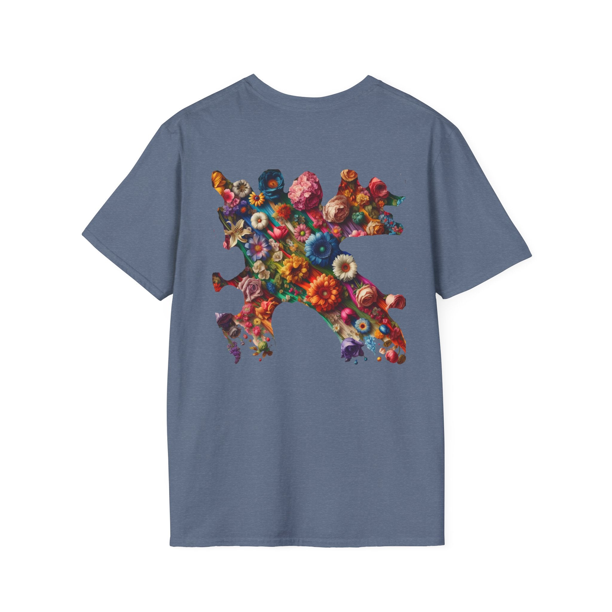 Vibrant Floral Graphic Tee, Unisex Softstyle T-Shirt for Nature Lovers, Art Enthusiasts, Gift for Her, Gift for Him