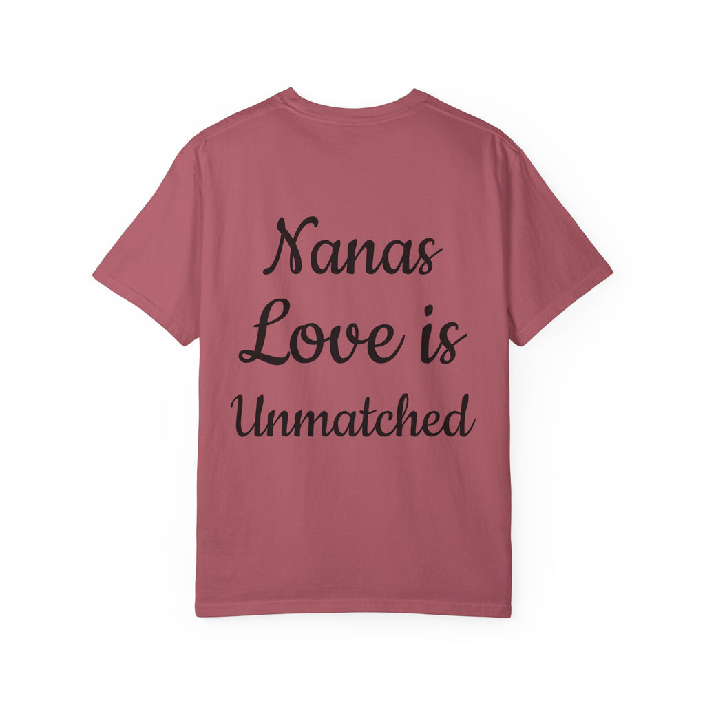 Heart Tie-Dye T-Shirt with 'Nannas Love is Unmatched' Design, Gift for Grandma, Summer Vibe Tee, Casual Wear, Birthday Gift