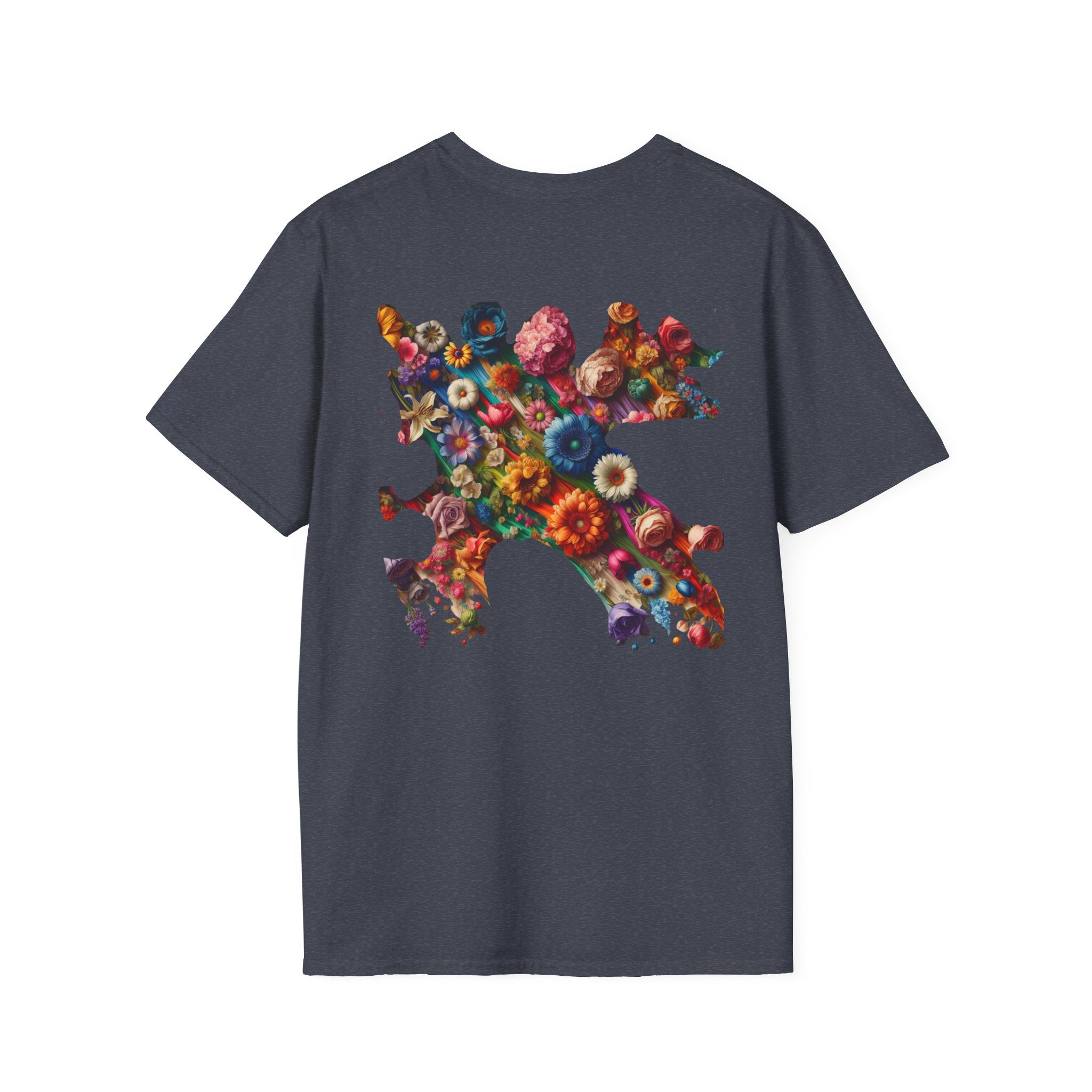 Vibrant Floral Graphic Tee, Unisex Softstyle T-Shirt for Nature Lovers, Art Enthusiasts, Gift for Her, Gift for Him