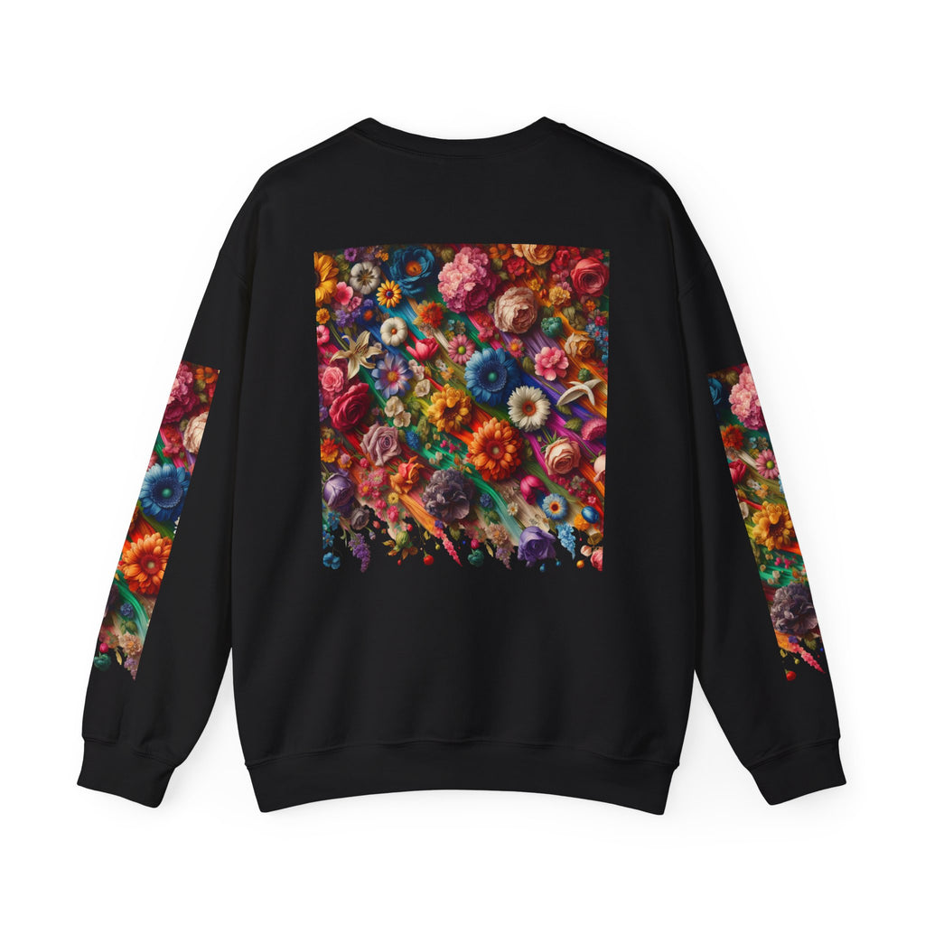 Vibrant Floral Sweatshirt, Colorful Crewneck, Cozy Unisex Pullover, Artistic Gift, Casual Style