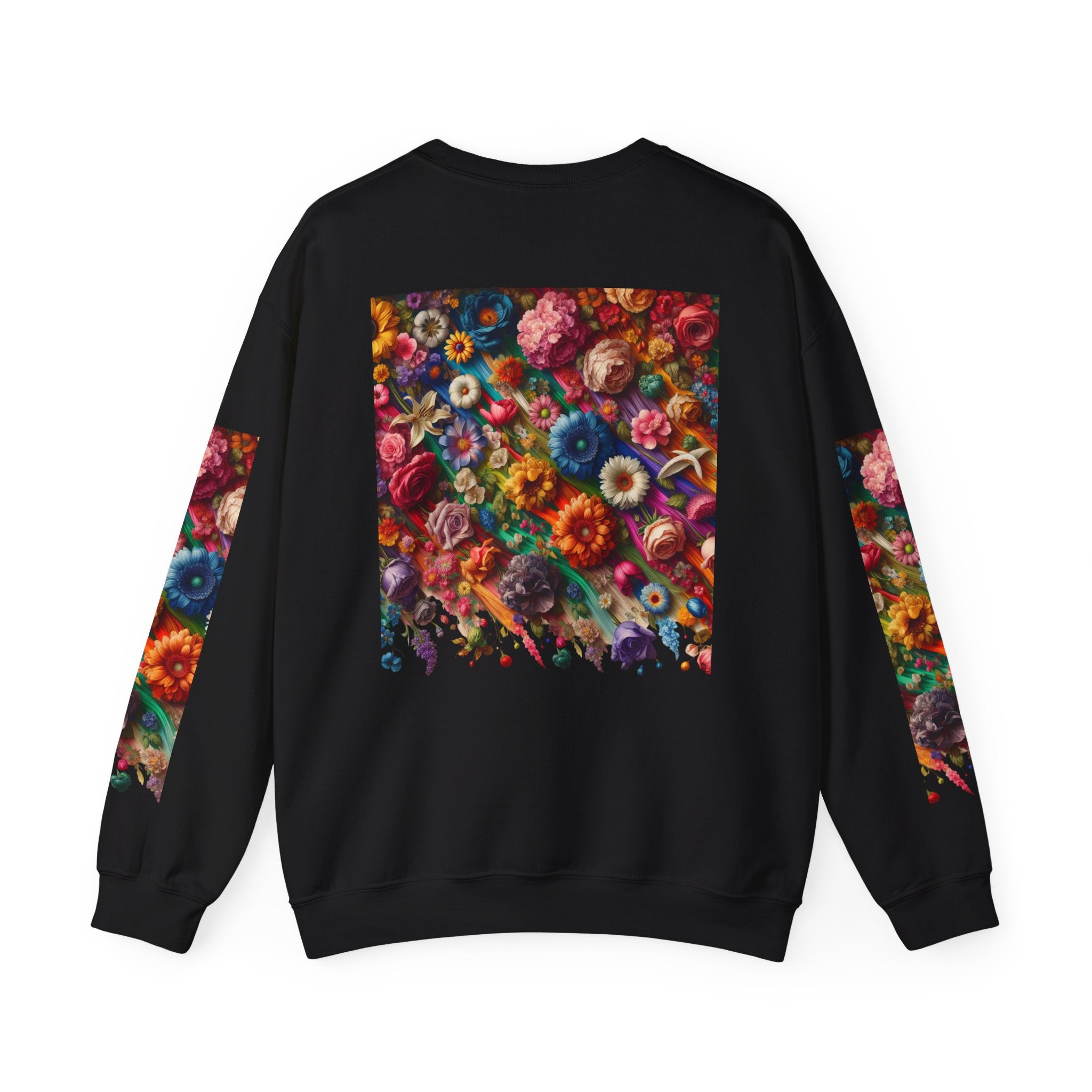 Vibrant Floral Sweatshirt, Colorful Crewneck, Cozy Unisex Pullover, Artistic Gift, Casual Style