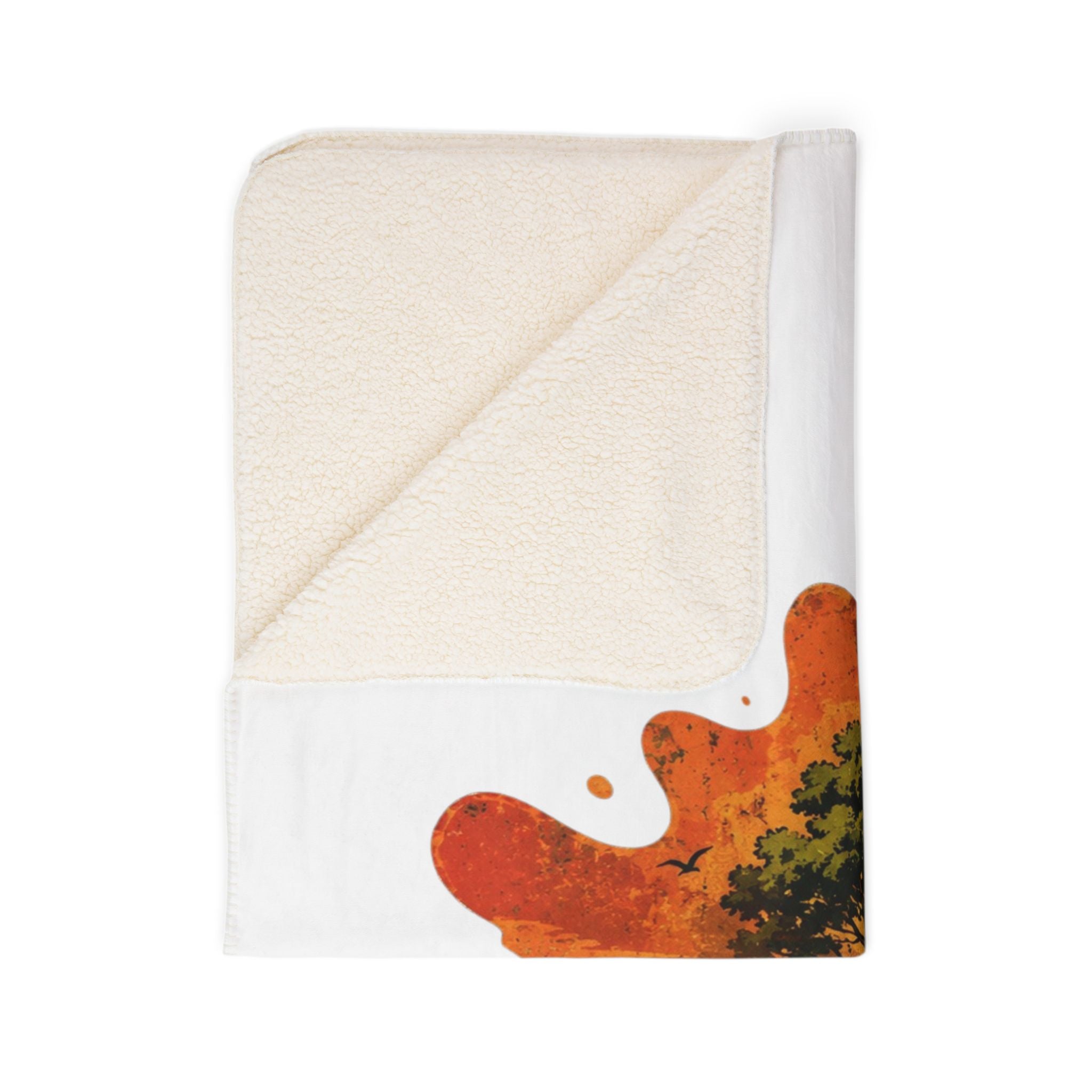 Nature Splash Sherpa Blanket — Tree & Forest Scenic Fleece Throw