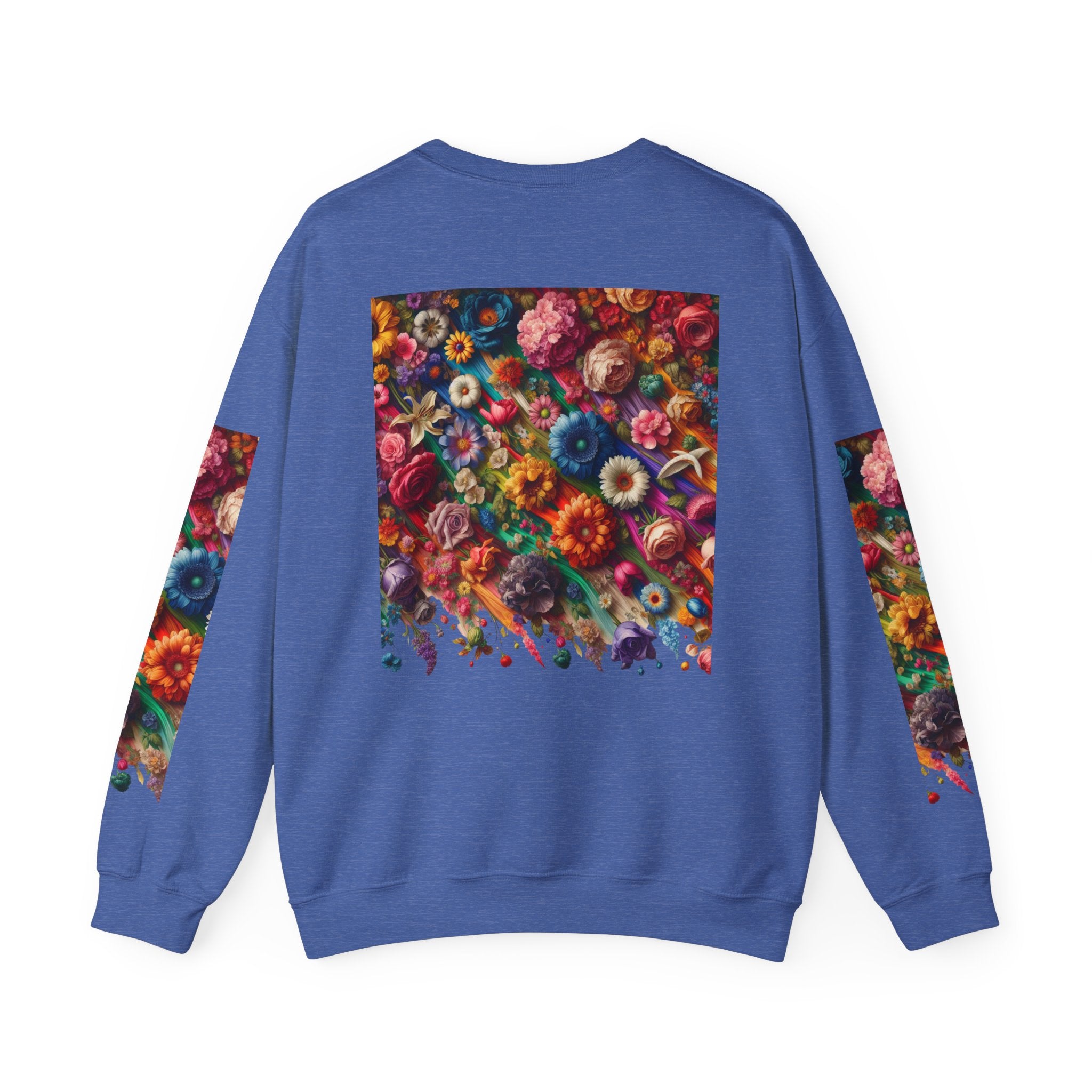 Vibrant Floral Sweatshirt, Colorful Crewneck, Cozy Unisex Pullover, Artistic Gift, Casual Style