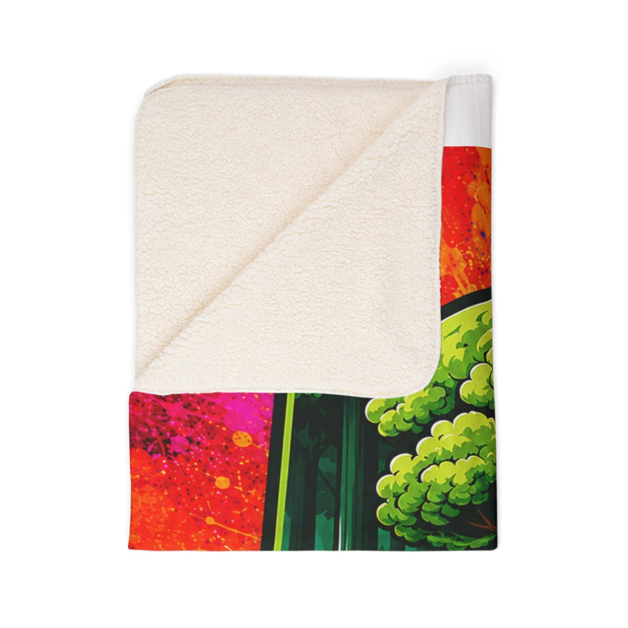 Forest Crest Sherpa Blanket — Rainbow Tie-Dye Fleece Throw