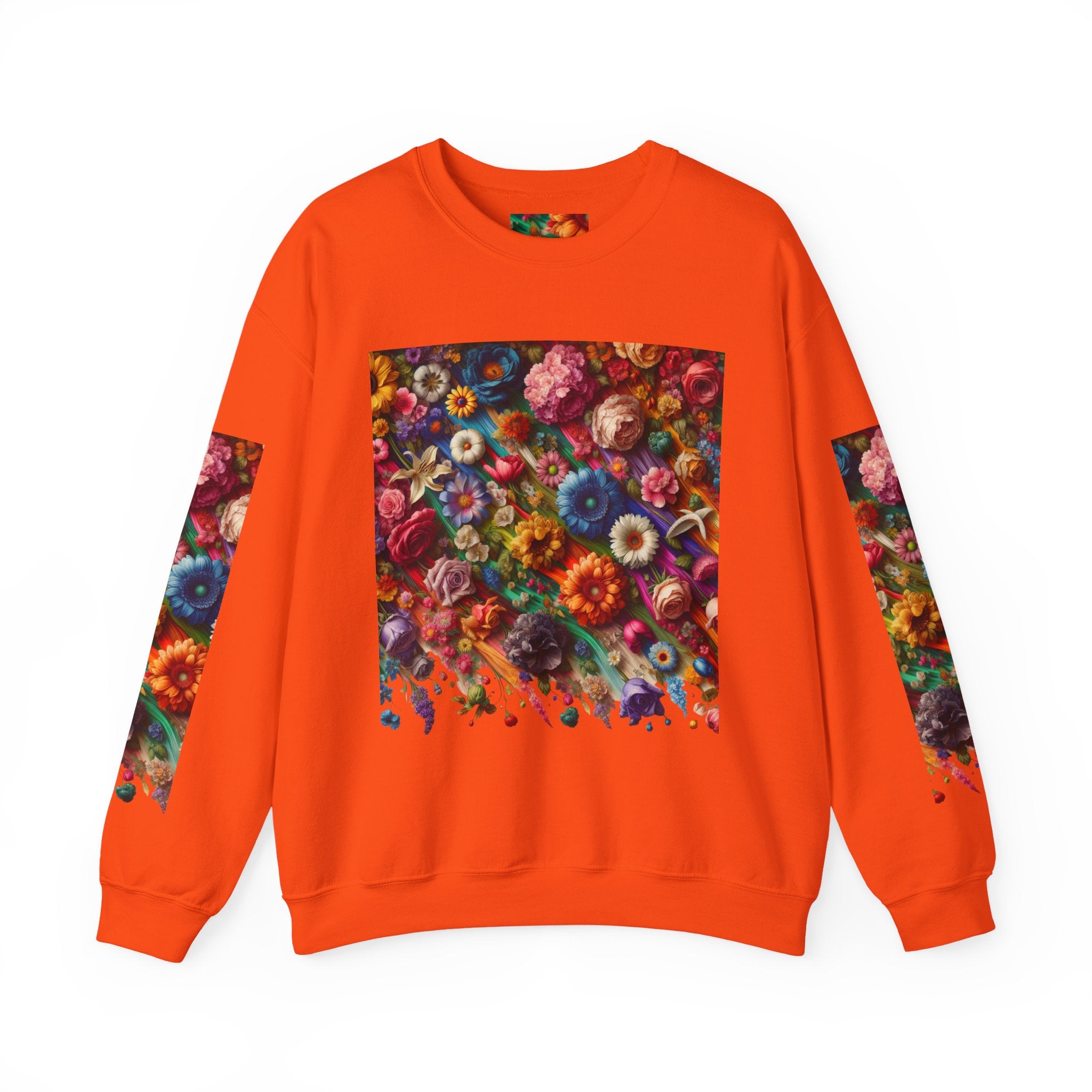 Vibrant Floral Sweatshirt, Colorful Crewneck, Cozy Unisex Pullover, Artistic Gift, Casual Style