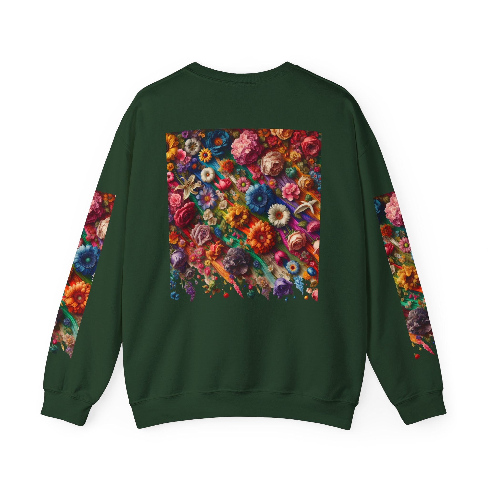 Vibrant Floral Sweatshirt, Colorful Crewneck, Cozy Unisex Pullover, Artistic Gift, Casual Style