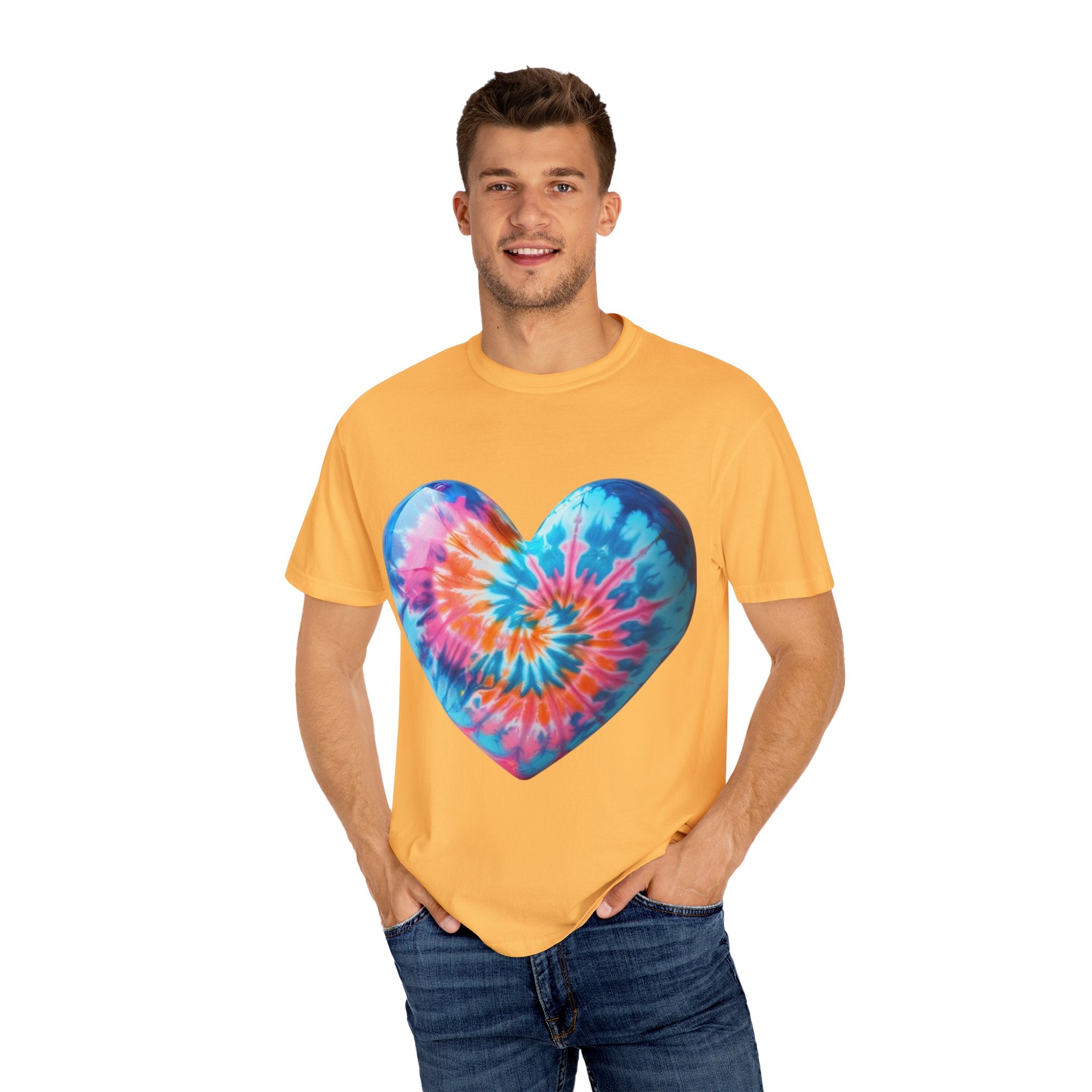 Heart Tie-Dye T-Shirt with 'Nannas Love is Unmatched' Design, Gift for Grandma, Summer Vibe Tee, Casual Wear, Birthday Gift