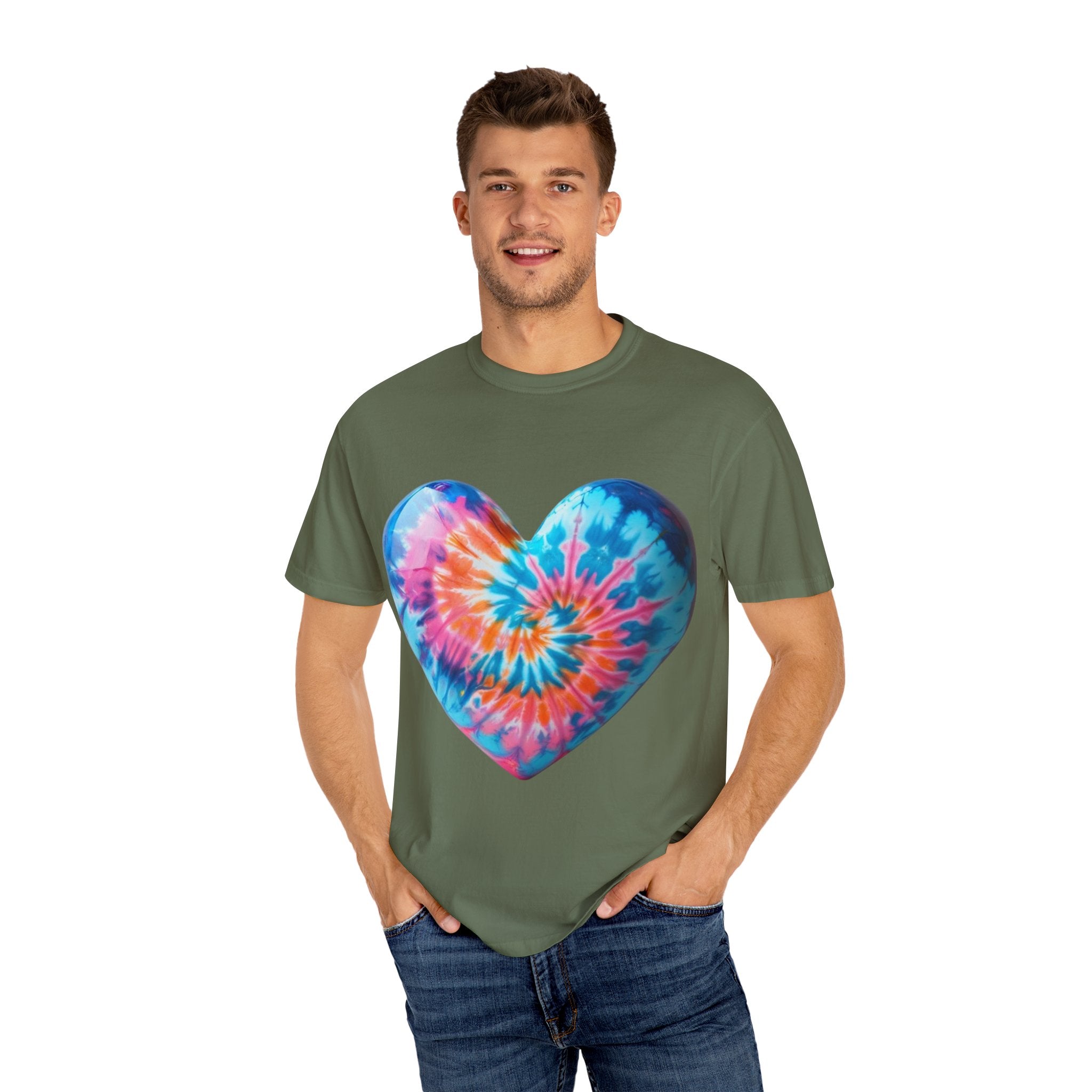 Heart Tie-Dye T-Shirt with 'Nannas Love is Unmatched' Design, Gift for Grandma, Summer Vibe Tee, Casual Wear, Birthday Gift