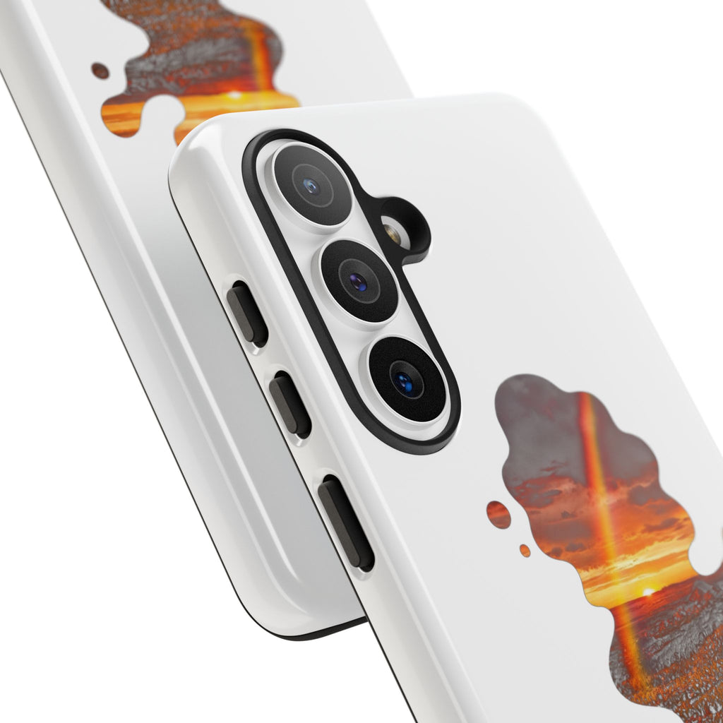 Sunset Melt Phone Case — Artistic Drip Beach Landscape Protective Cover