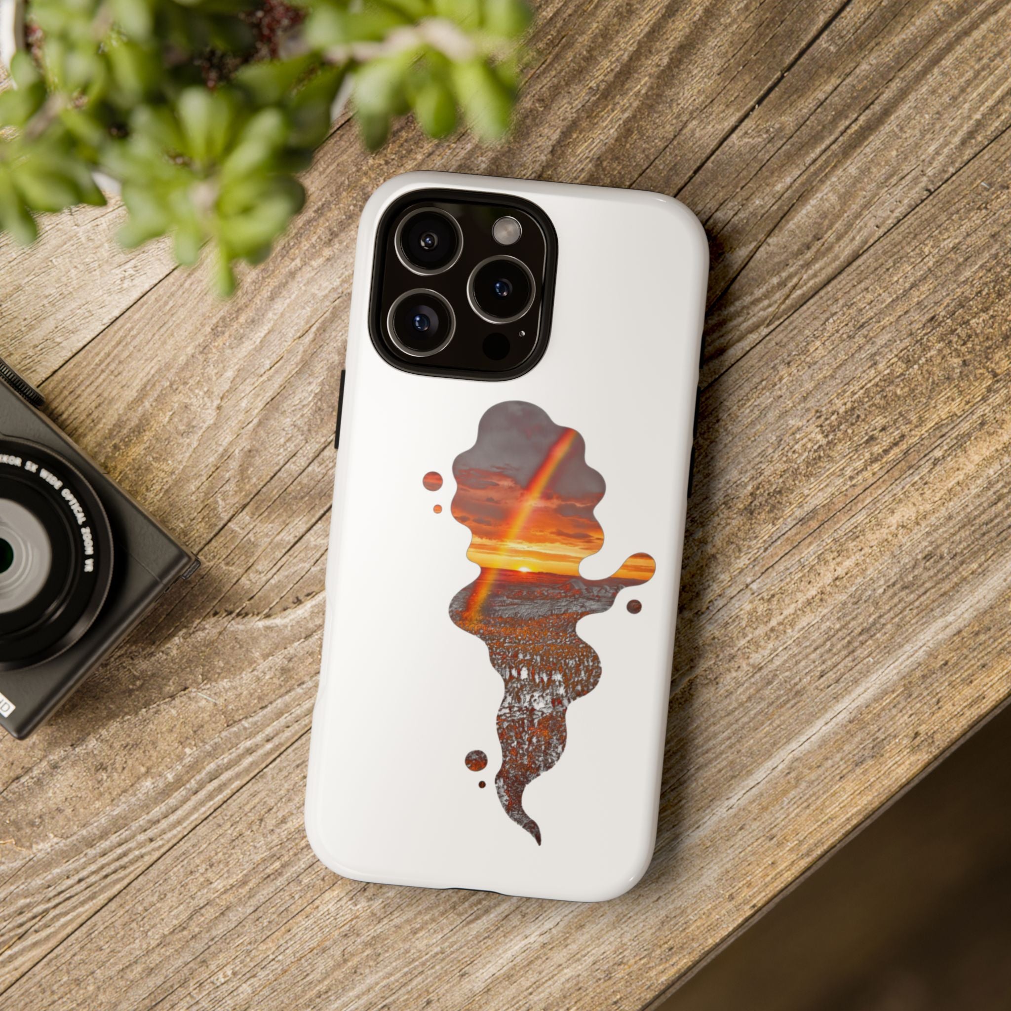 Sunset Melt Phone Case — Artistic Drip Beach Landscape Protective Cover