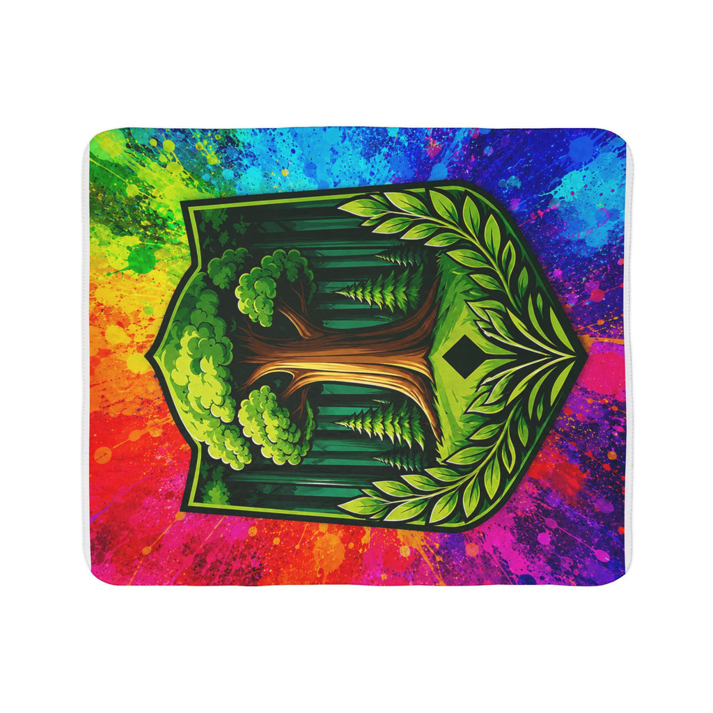 Forest Crest Sherpa Blanket — Rainbow Tie-Dye Fleece Throw