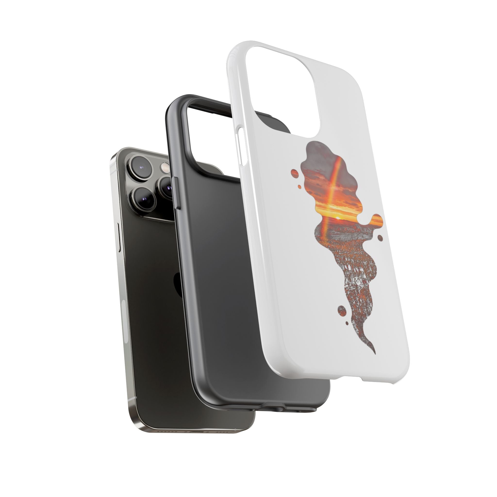 Sunset Melt Phone Case — Artistic Drip Beach Landscape Protective Cover