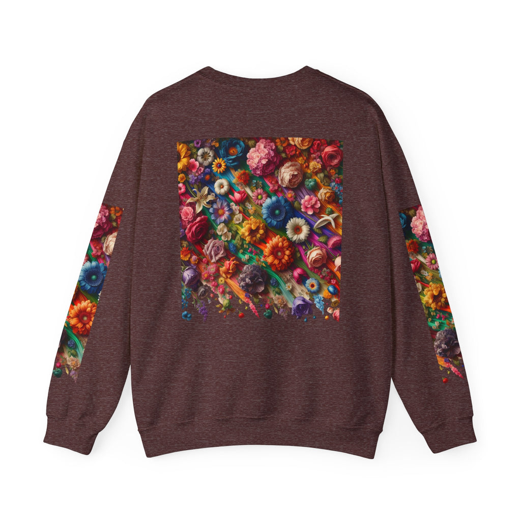 Vibrant Floral Sweatshirt, Colorful Crewneck, Cozy Unisex Pullover, Artistic Gift, Casual Style