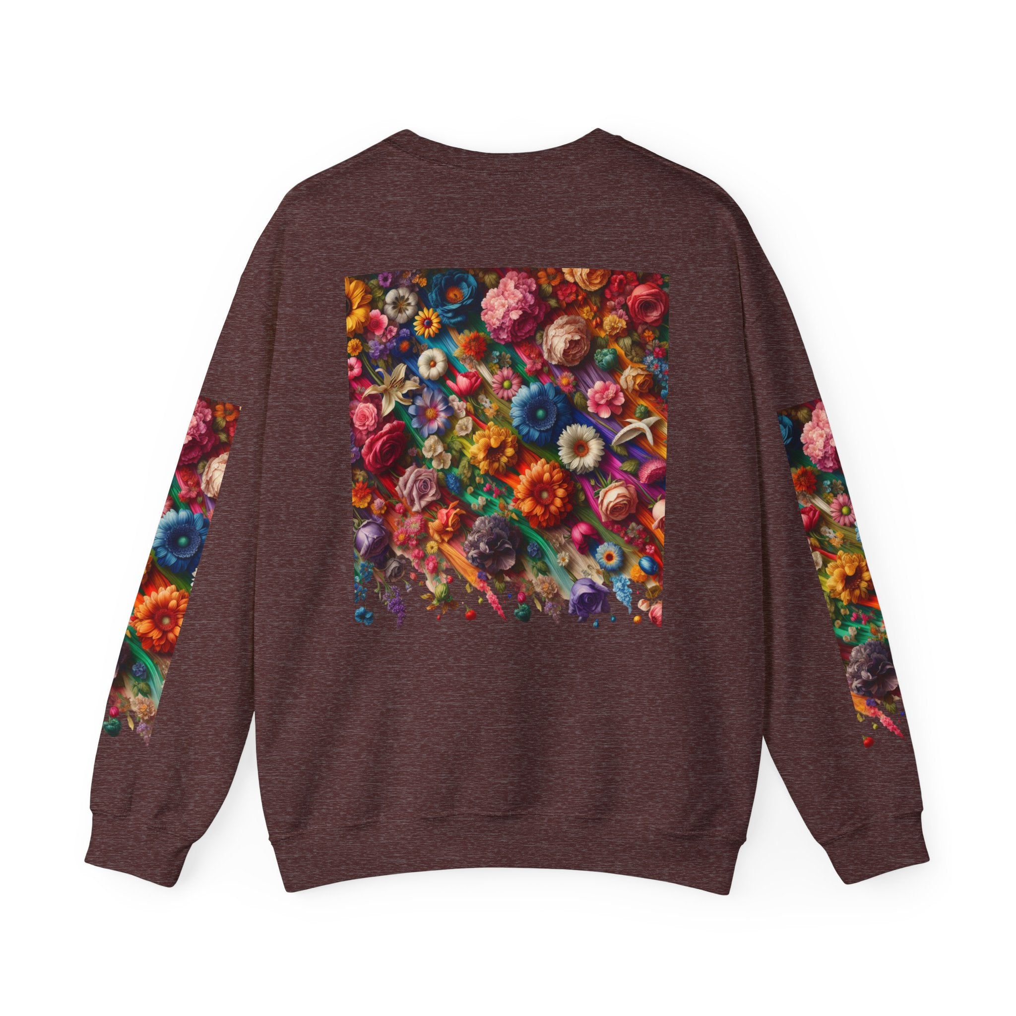 Vibrant Floral Sweatshirt, Colorful Crewneck, Cozy Unisex Pullover, Artistic Gift, Casual Style