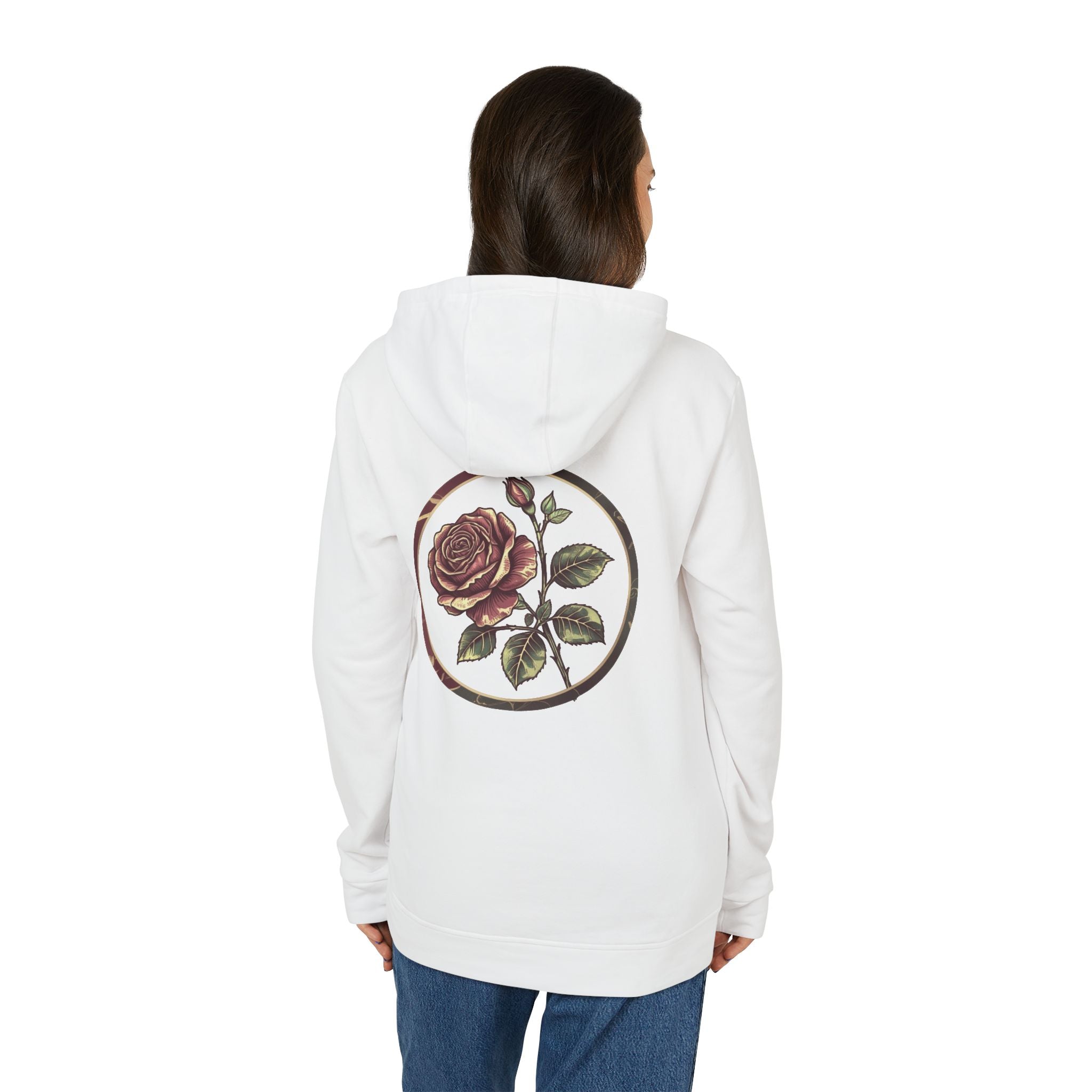 Artistic Rose Graphic Fleece Hoodie, Cozy Unisex Hoodie, Spring Fashion Hoodie, Casual Wear Hoodie, Gift for Her