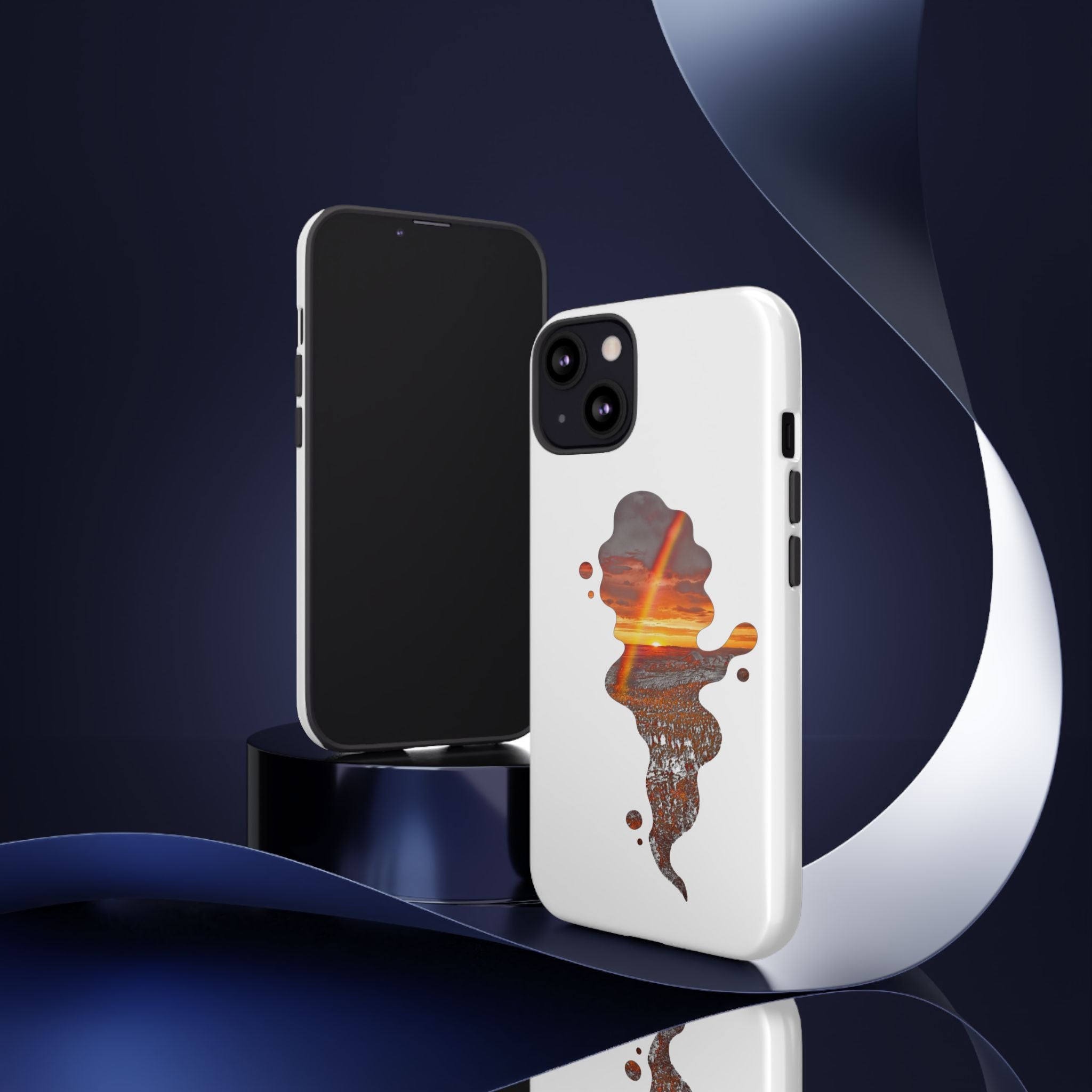 Sunset Melt Phone Case — Artistic Drip Beach Landscape Protective Cover