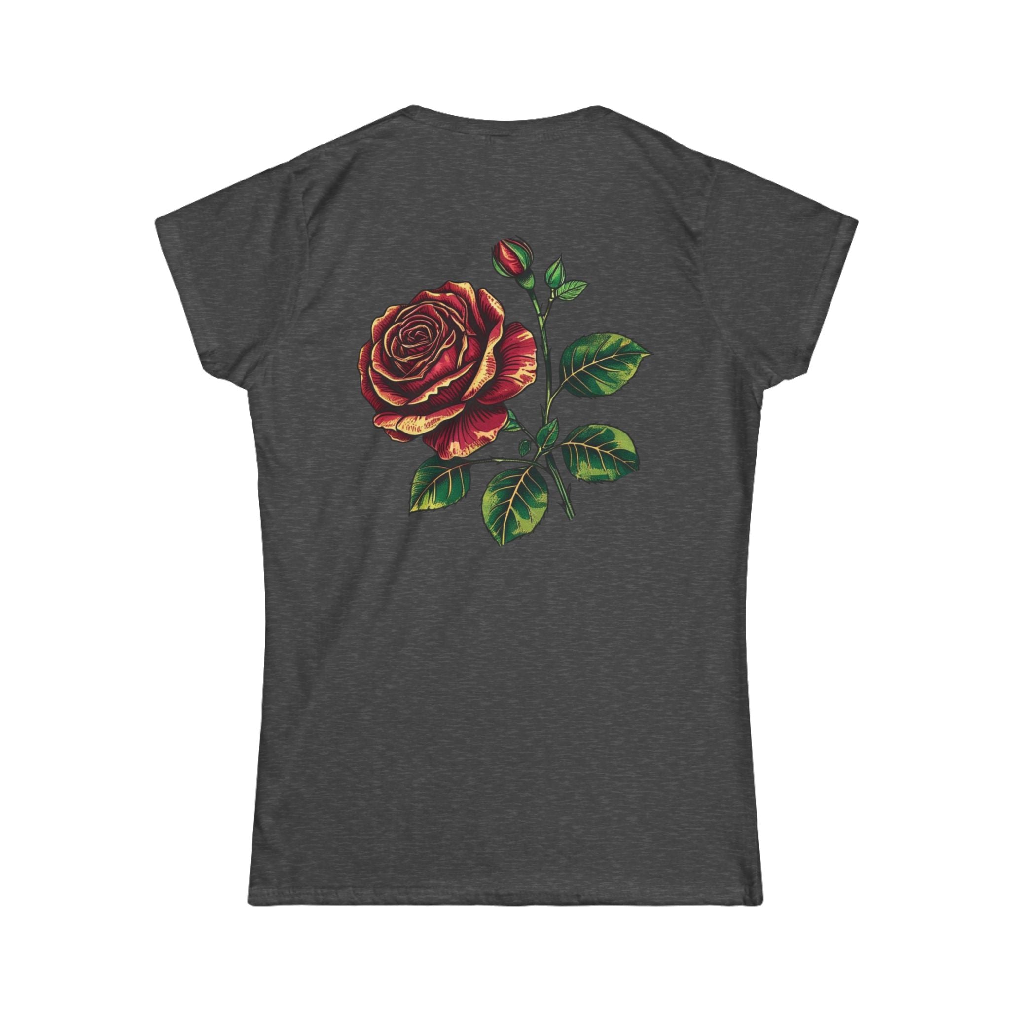 Women's Floral Graphic Tee, Rose Design Shirt, Casual Wear, Gift for Her, Spring Fashion, Nature Lover's Tee