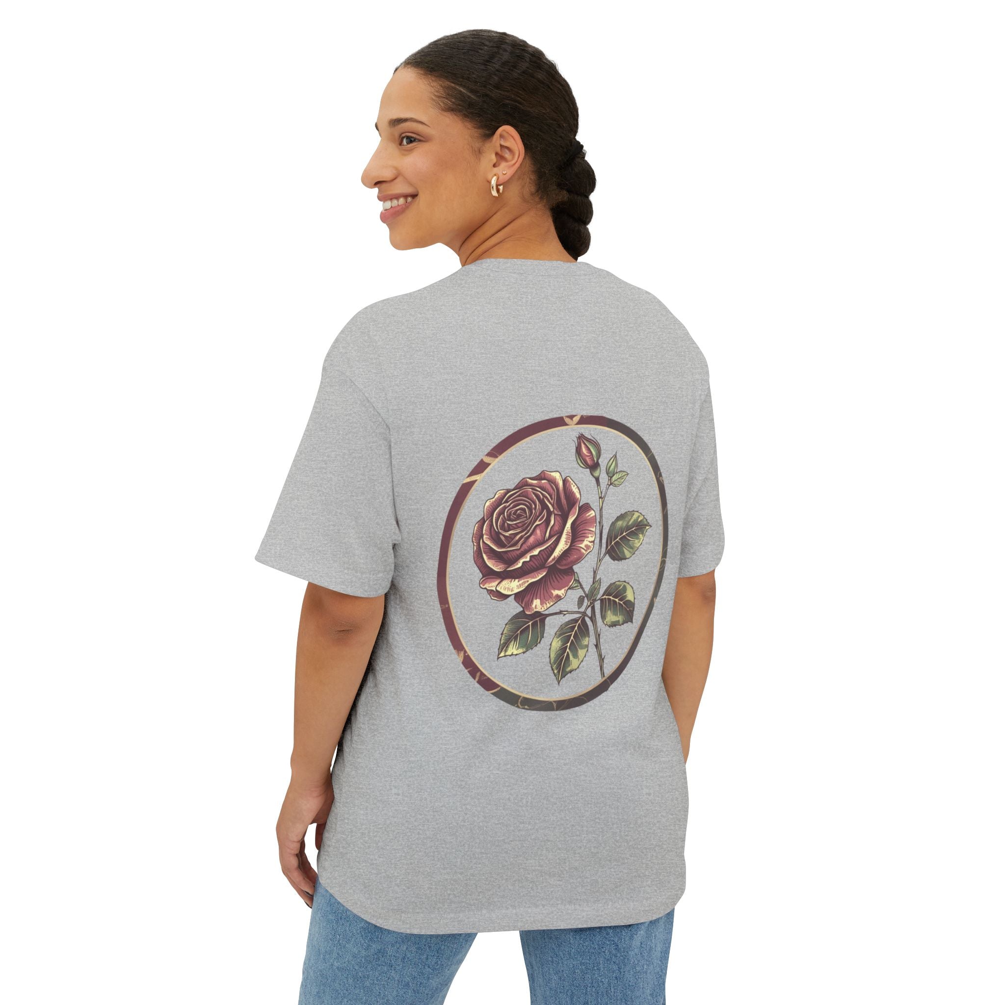 Floral Rose Oversized Tee | Unisex T-Shirt, Casual Wear, Vintage Style, Gift for Her, Summer Outfit