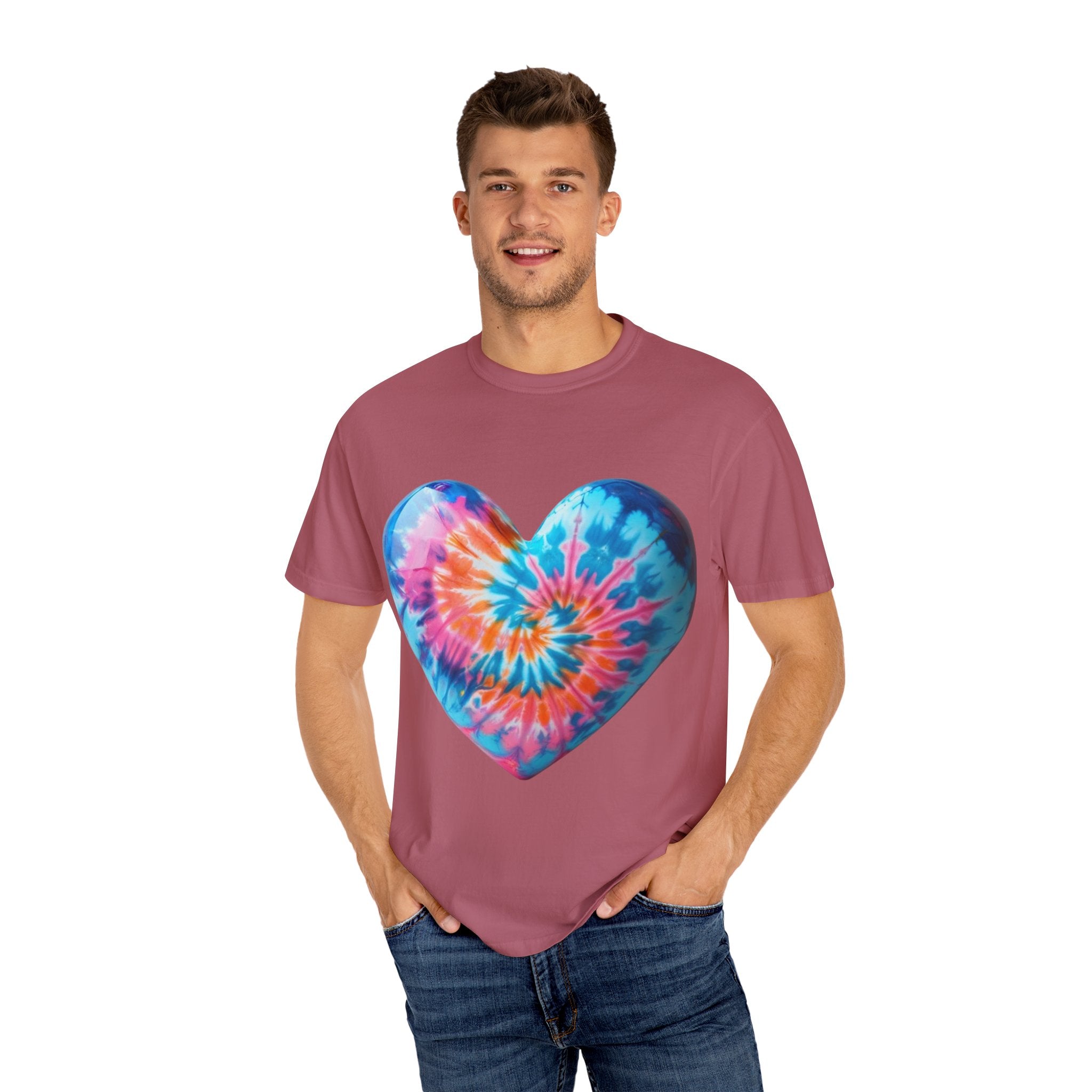 Heart Tie-Dye T-Shirt with 'Nannas Love is Unmatched' Design, Gift for Grandma, Summer Vibe Tee, Casual Wear, Birthday Gift
