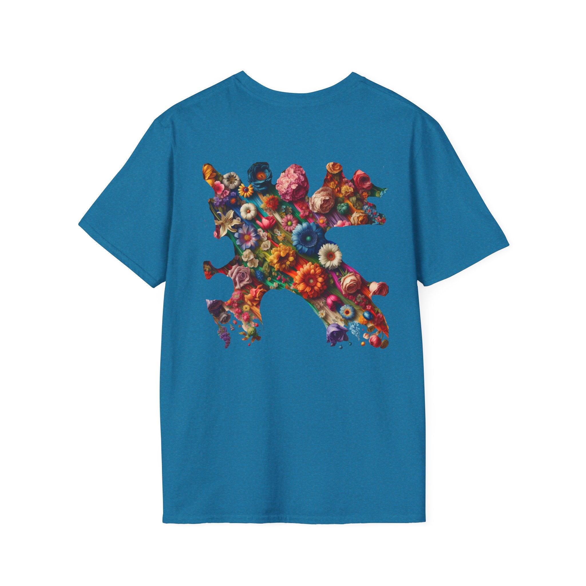 Vibrant Floral Graphic Tee, Unisex Softstyle T-Shirt for Nature Lovers, Art Enthusiasts, Gift for Her, Gift for Him