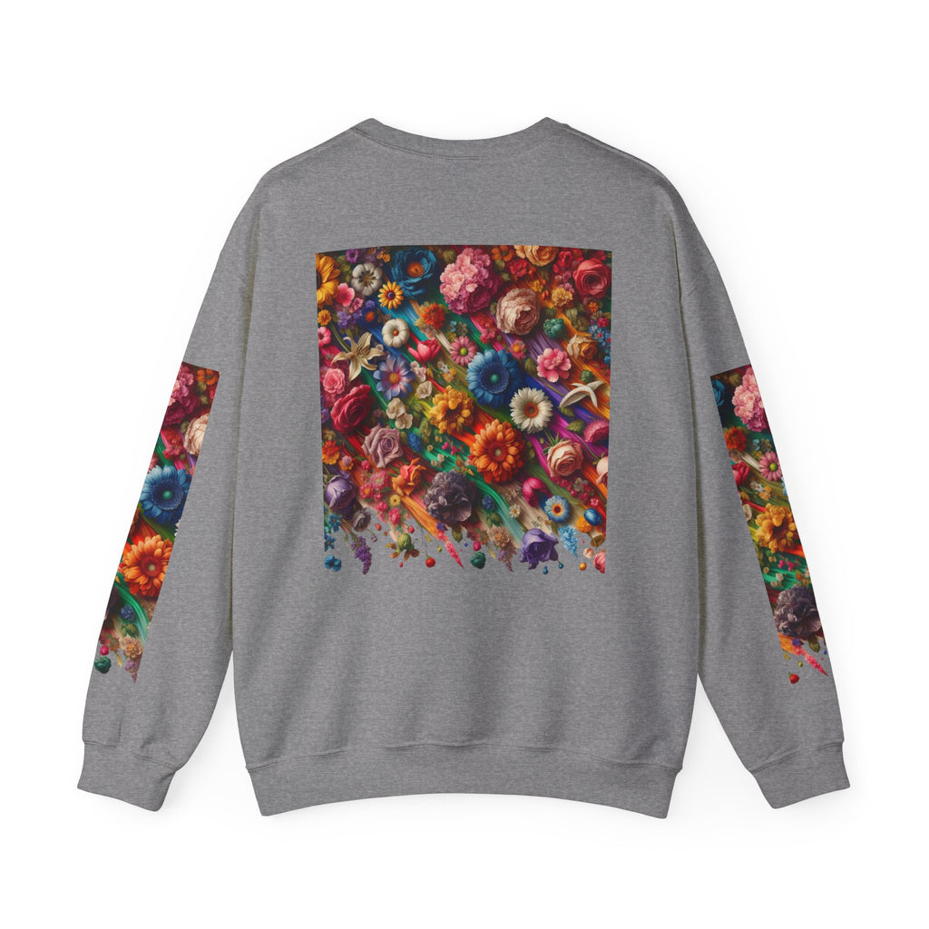 Vibrant Floral Sweatshirt, Colorful Crewneck, Cozy Unisex Pullover, Artistic Gift, Casual Style