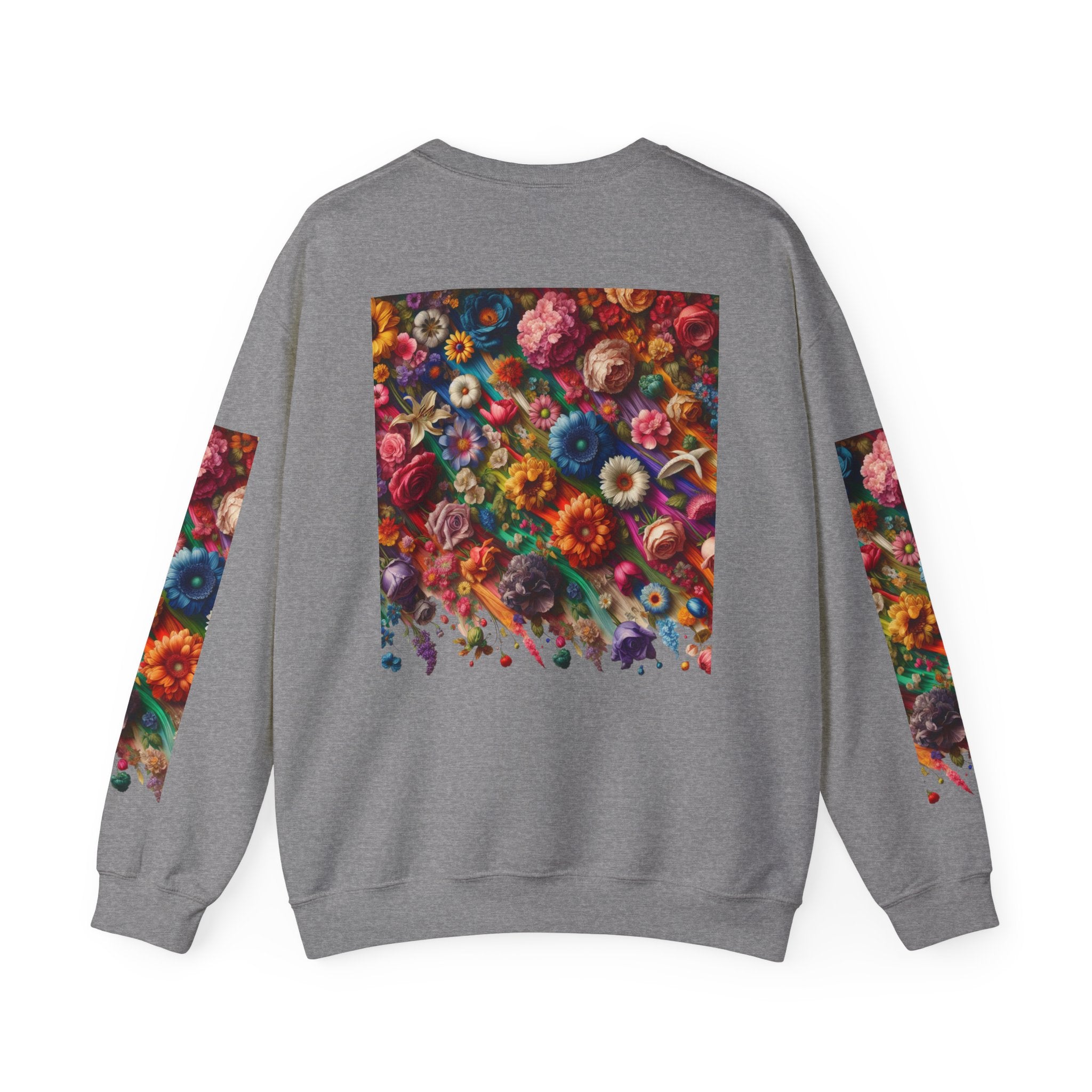 Vibrant Floral Sweatshirt, Colorful Crewneck, Cozy Unisex Pullover, Artistic Gift, Casual Style
